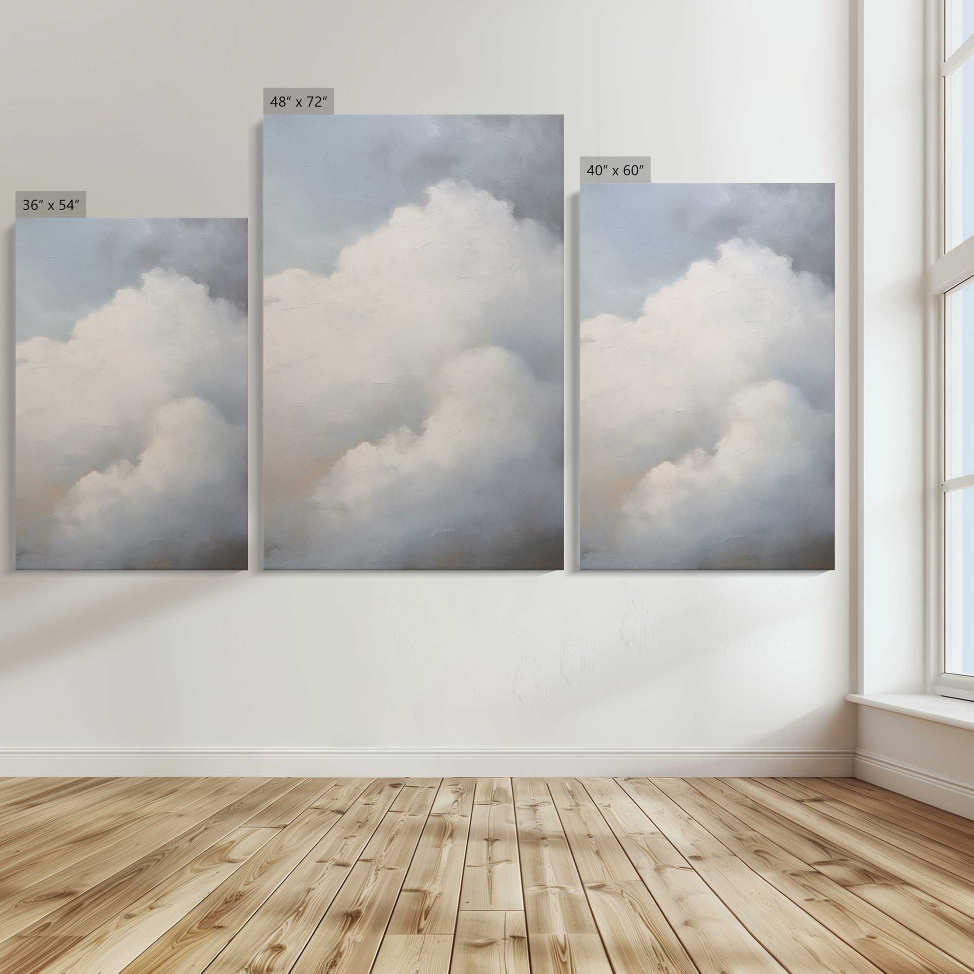 [Color:Stretched Canvas], Image showing the size comparisons