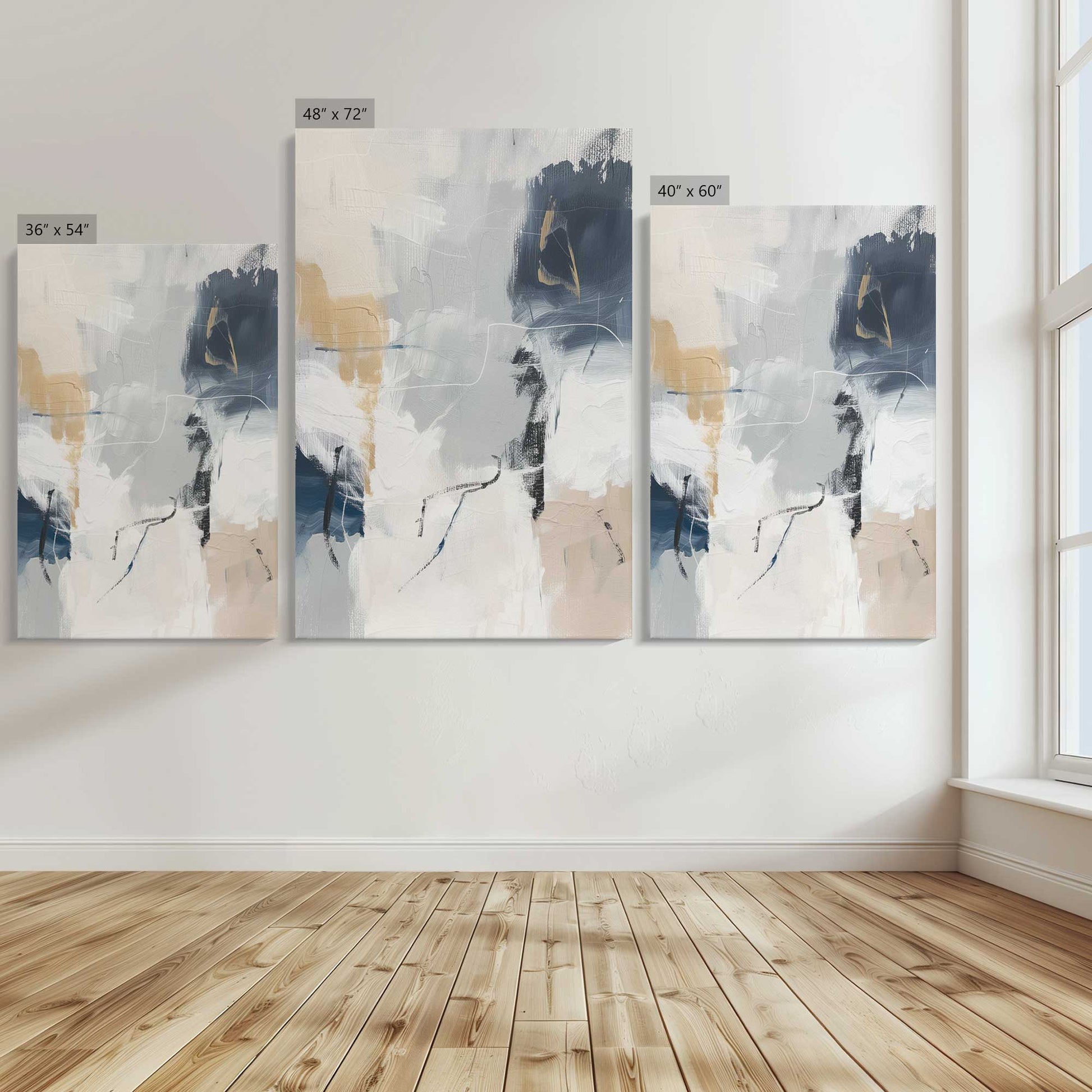 [Color:Stretched Canvas], Image showing the size comparisons
