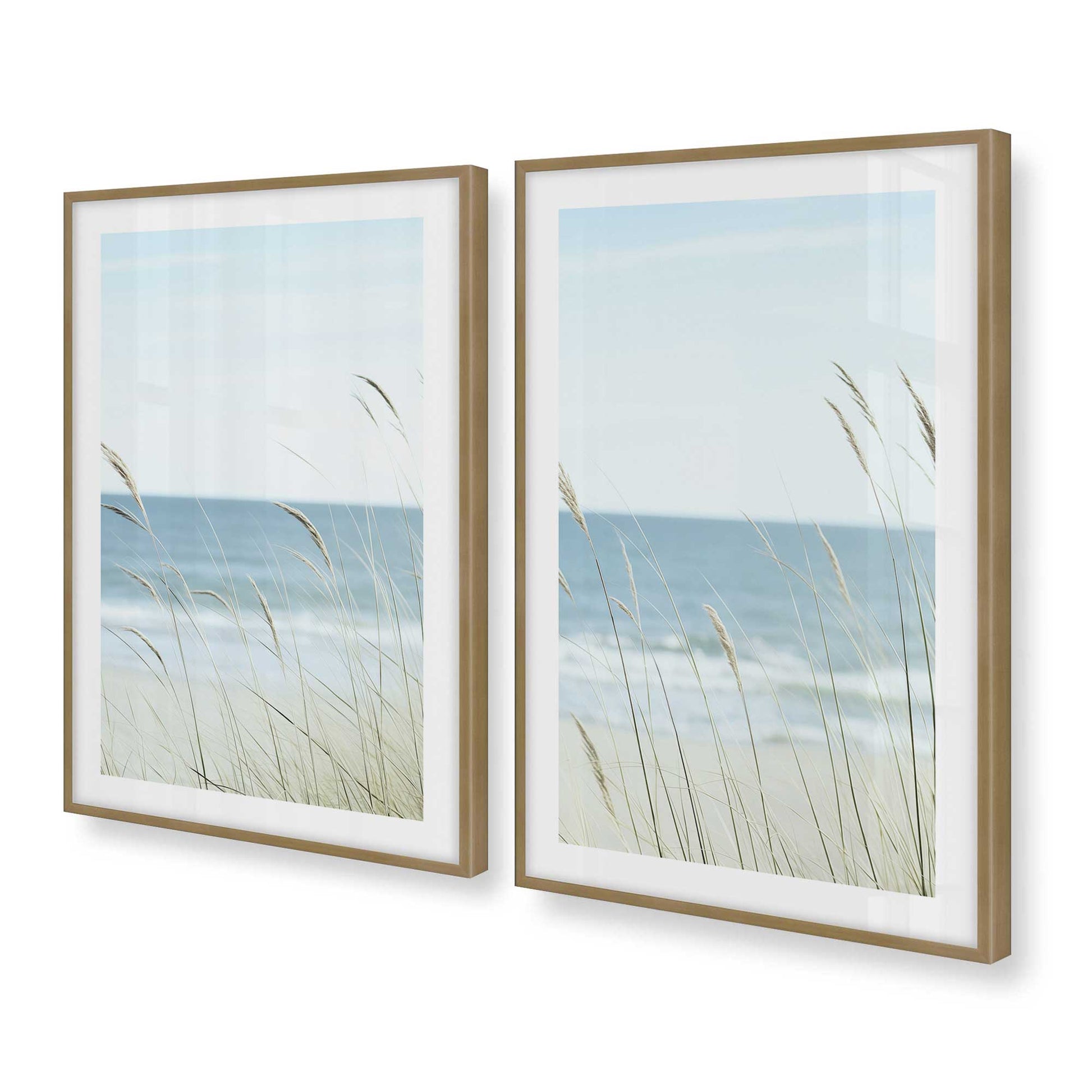 [Color:Brushed Gold], Picture of art in a Brushed Gold frame at an angle