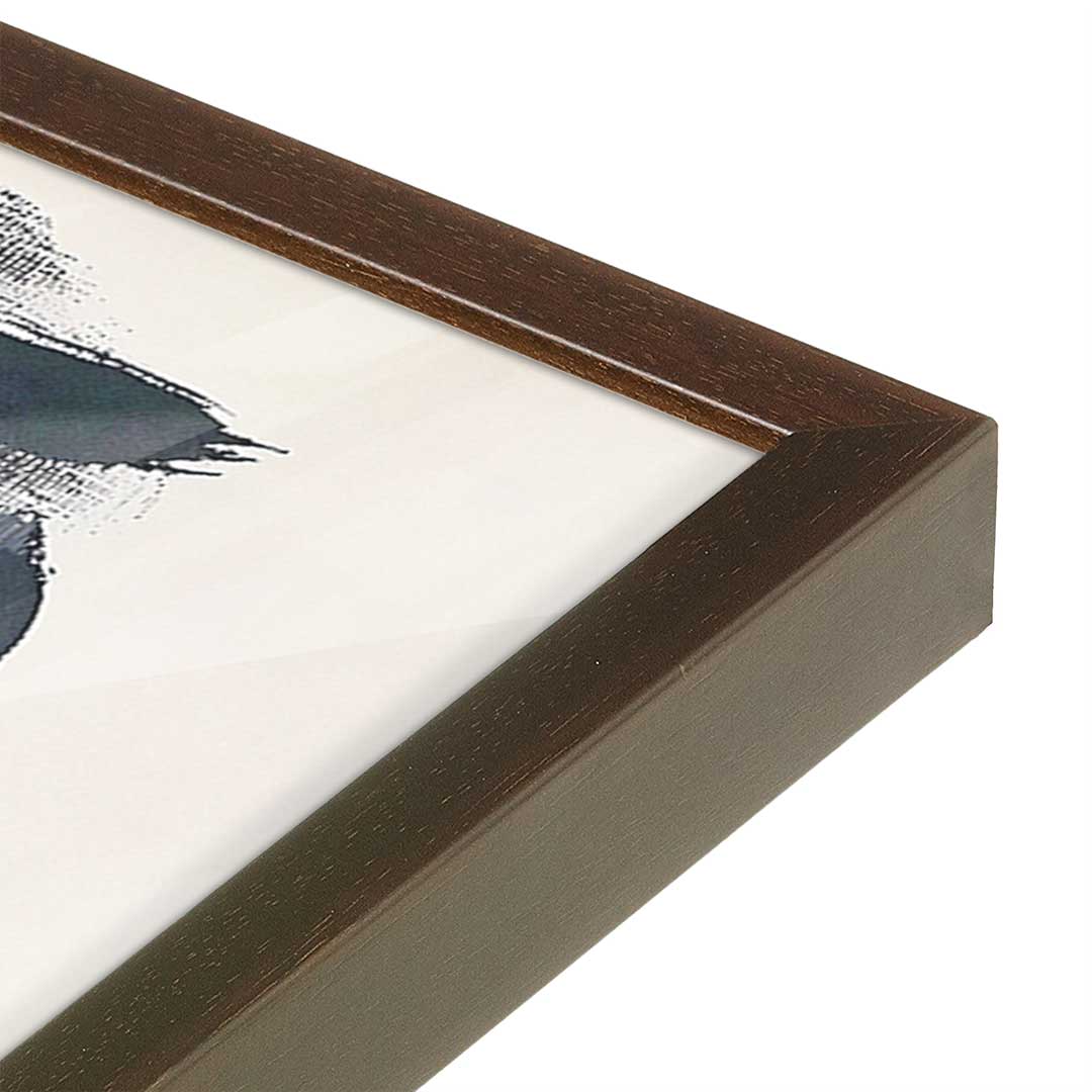 [Color:Brown], Picture of art in a Brown frame at an angle
