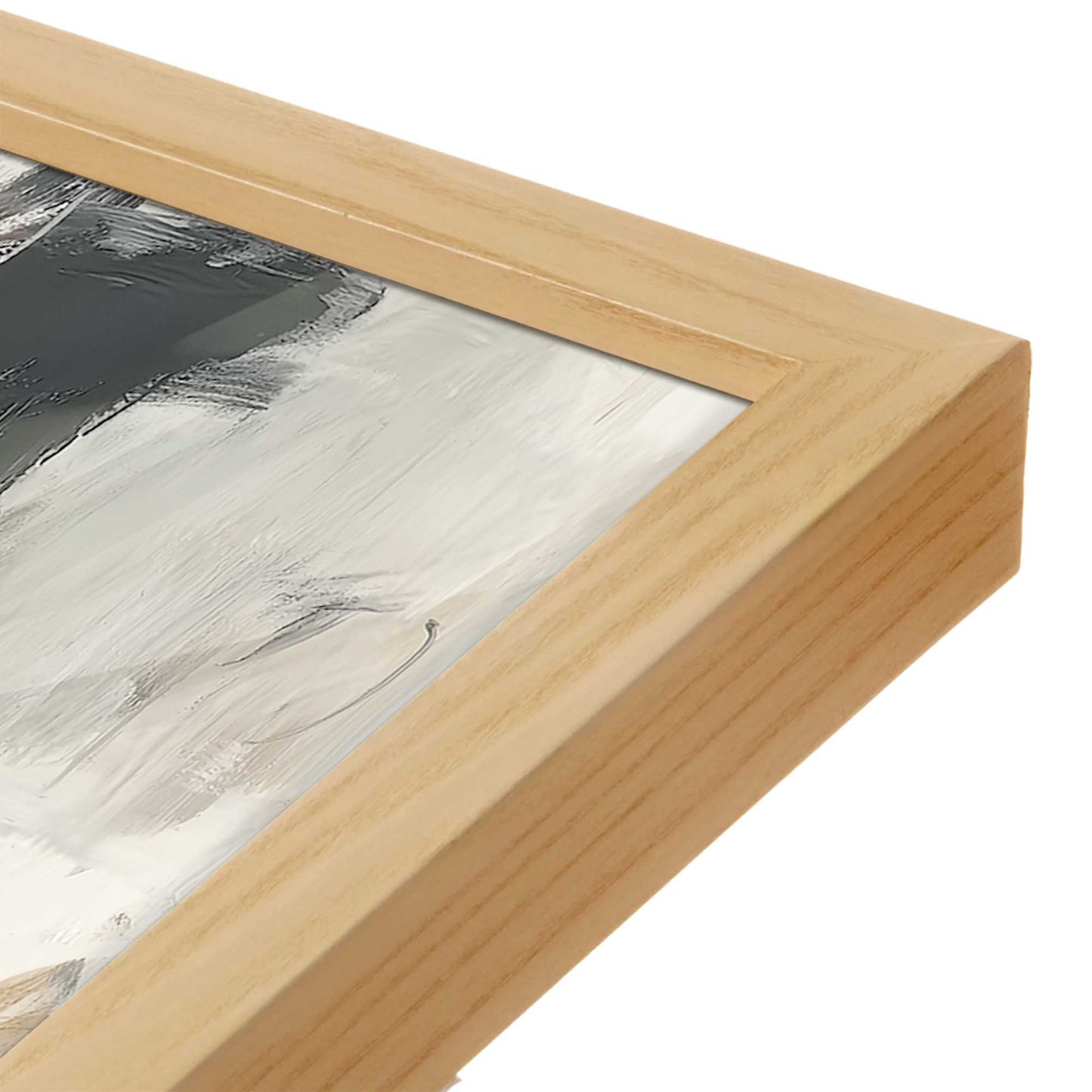 [Color:American Maple], Picture of art in a American Maple frame at an angle