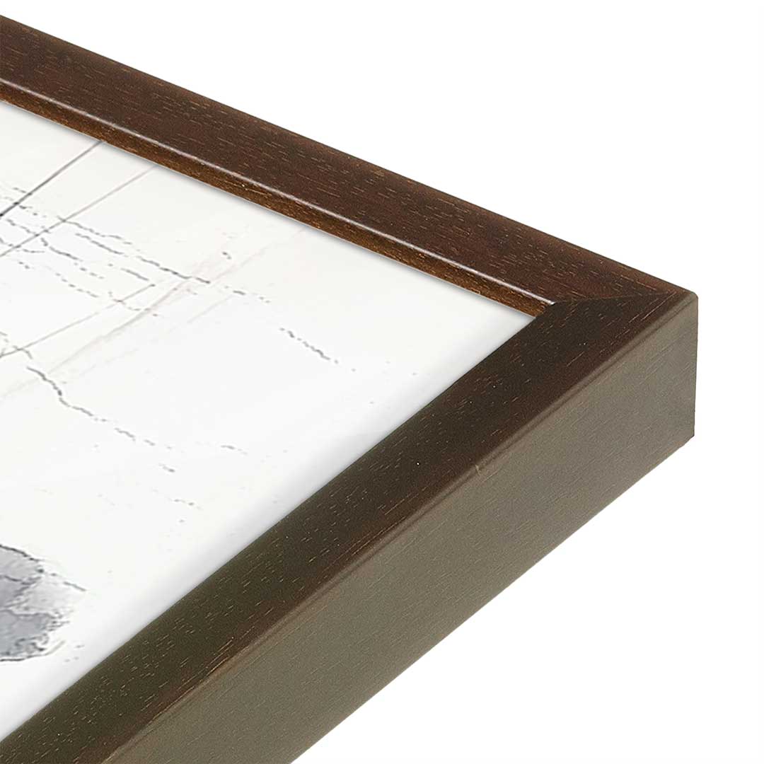 [Color:Brown], Picture of art in a Brown frame at an angle