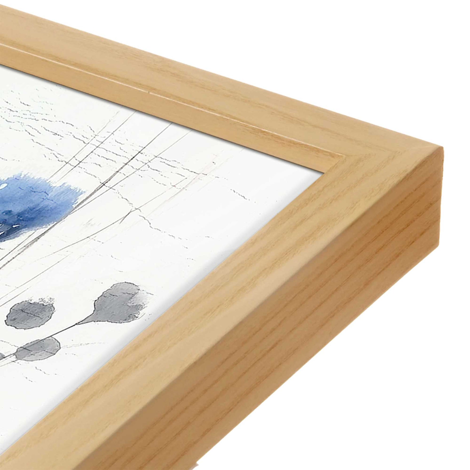 [Color:American Maple], Picture of art in a American Maple frame at an angle