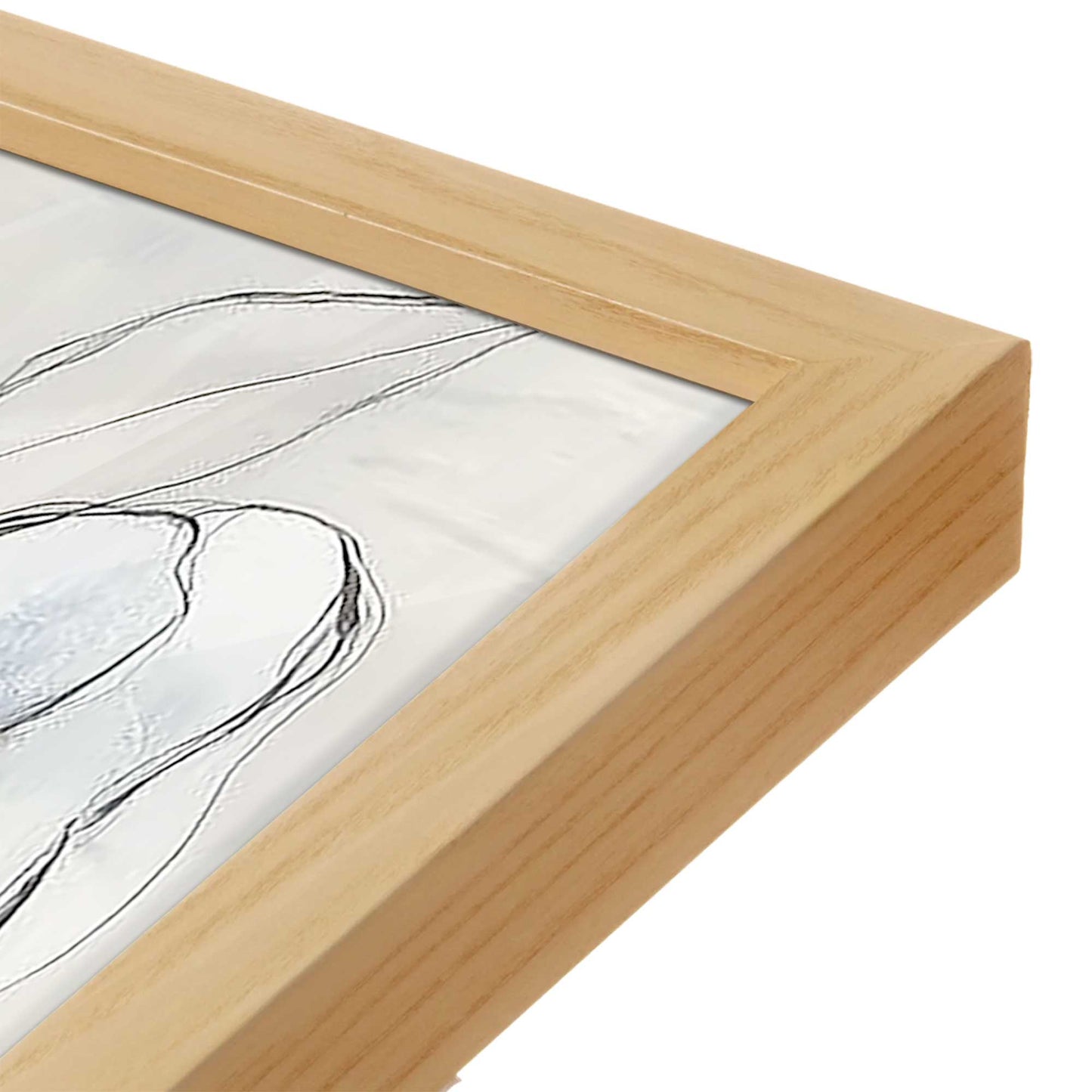 [Color:American Maple], Picture of art in a American Maple frame at an angle