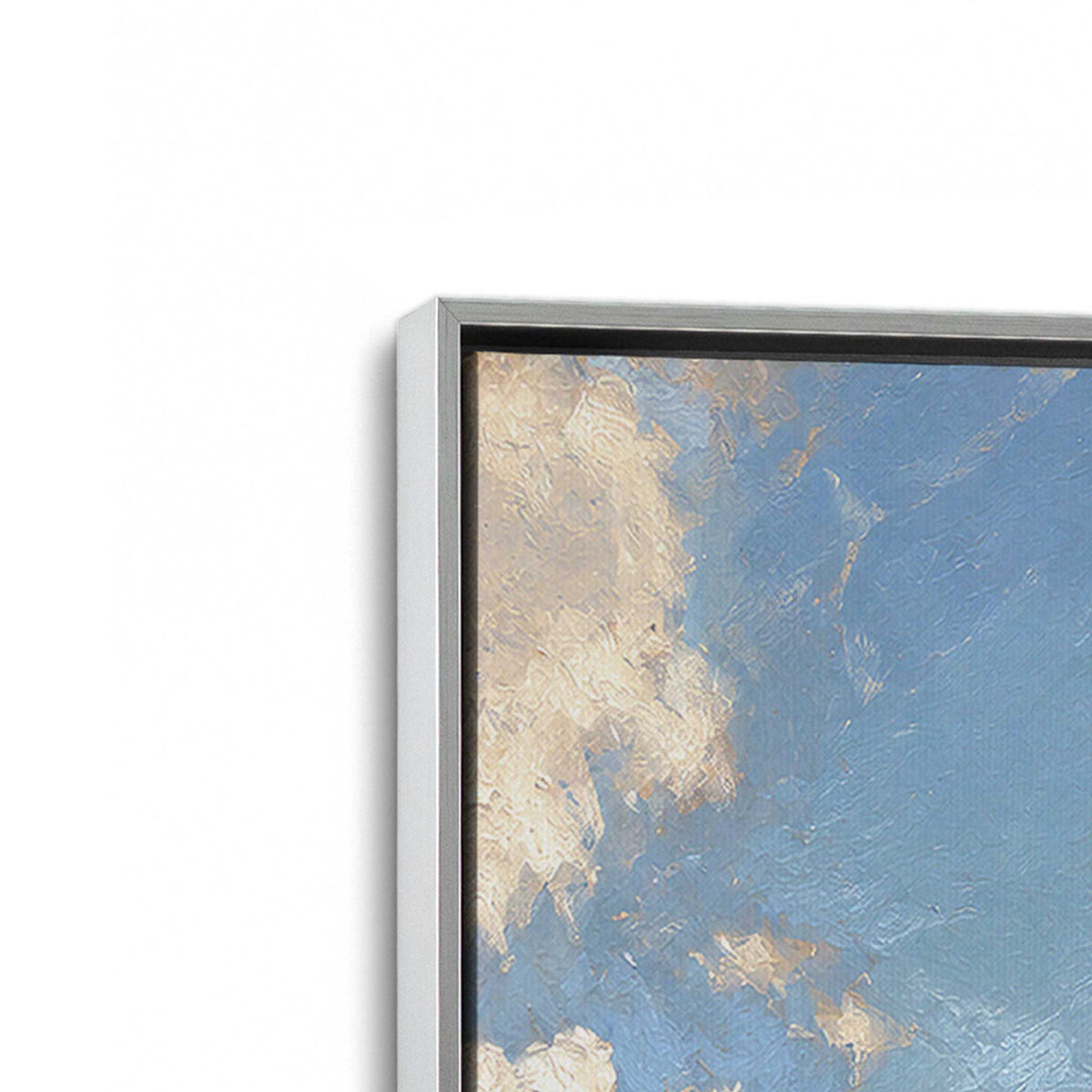 [Color:Polished Chrome], Picture of art in a Polished Chrome frame at an angle