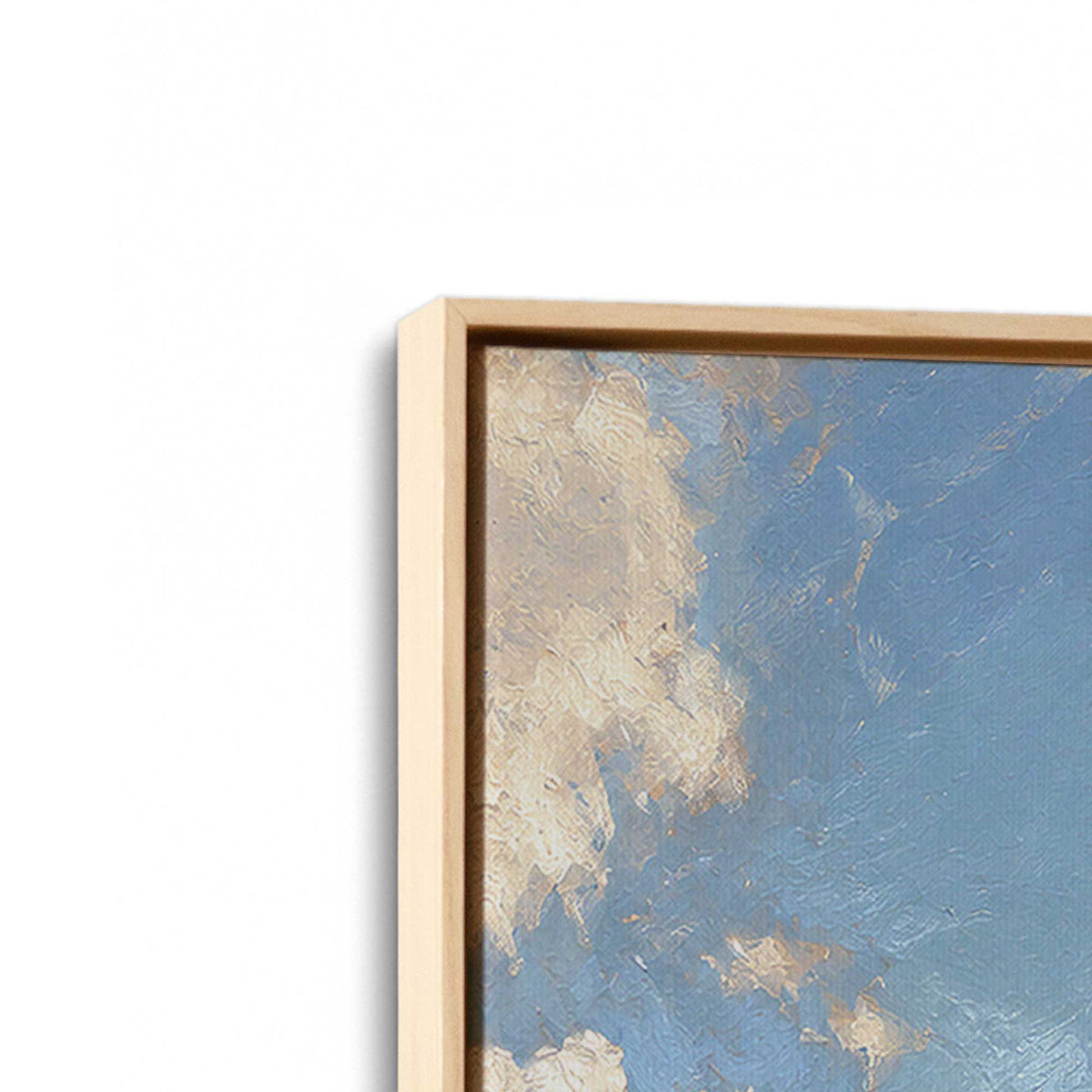[Color:American Maple], Picture of art in a American Maple frame at an angle