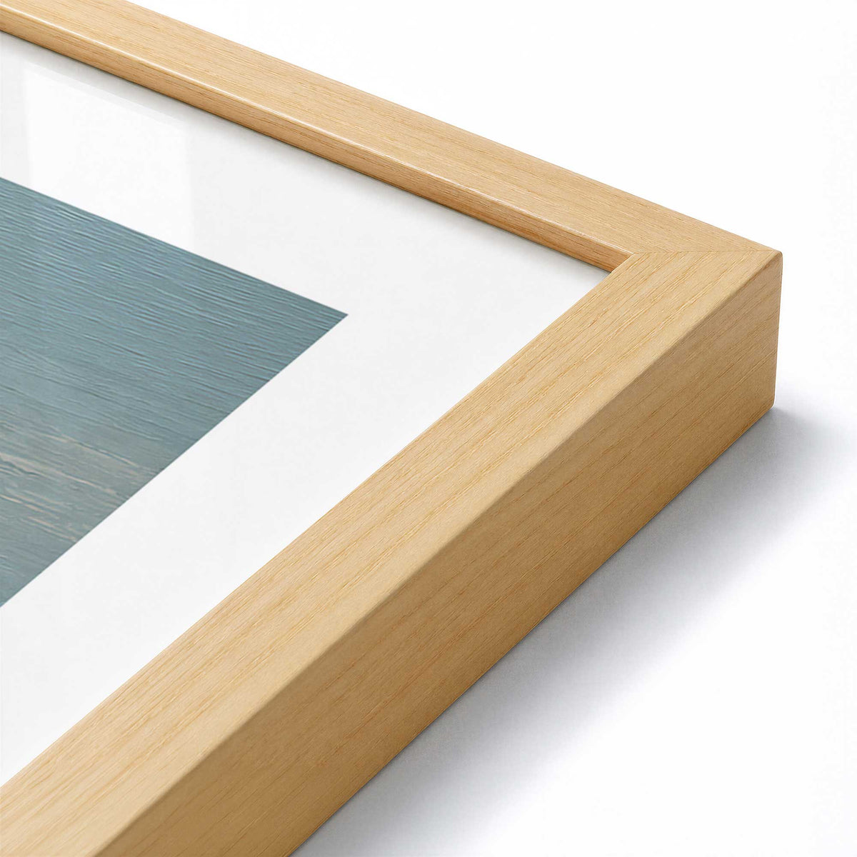[Color:American Maple], Picture of art in a American Maple frame at an angle