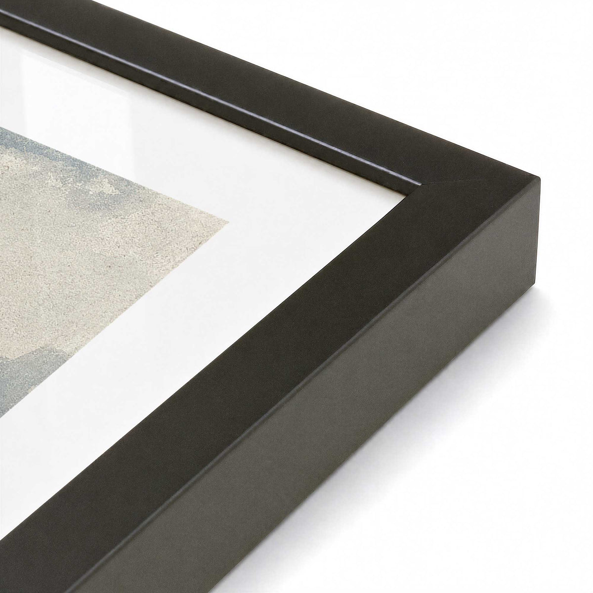 [Color:Satin Black], Picture of art in a Polished Chrome frame at an angle