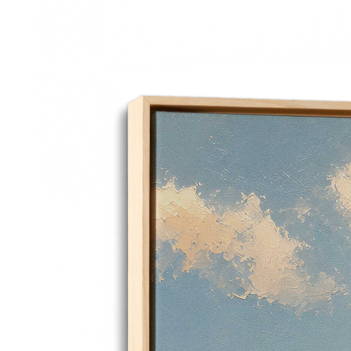 [Color:American Maple], Picture of art in a American Maple frame at an angle