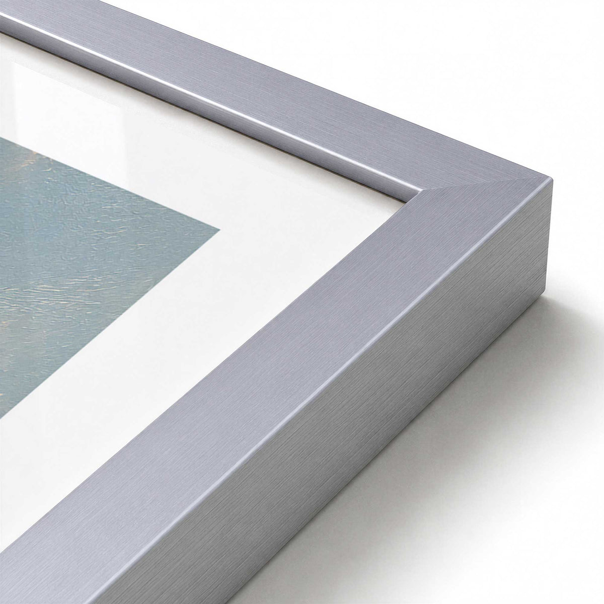 [Color:Polished Chrome], Picture of art in a Polished Chrome frame at an angle