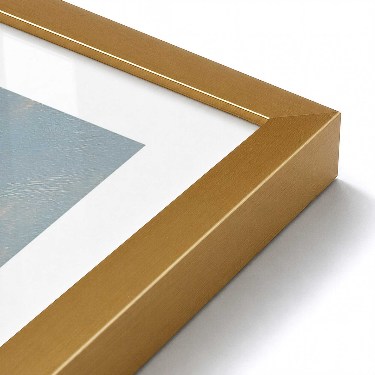 [Color:Polished Gold], Picture of art in a Polished Gold frame at an angle