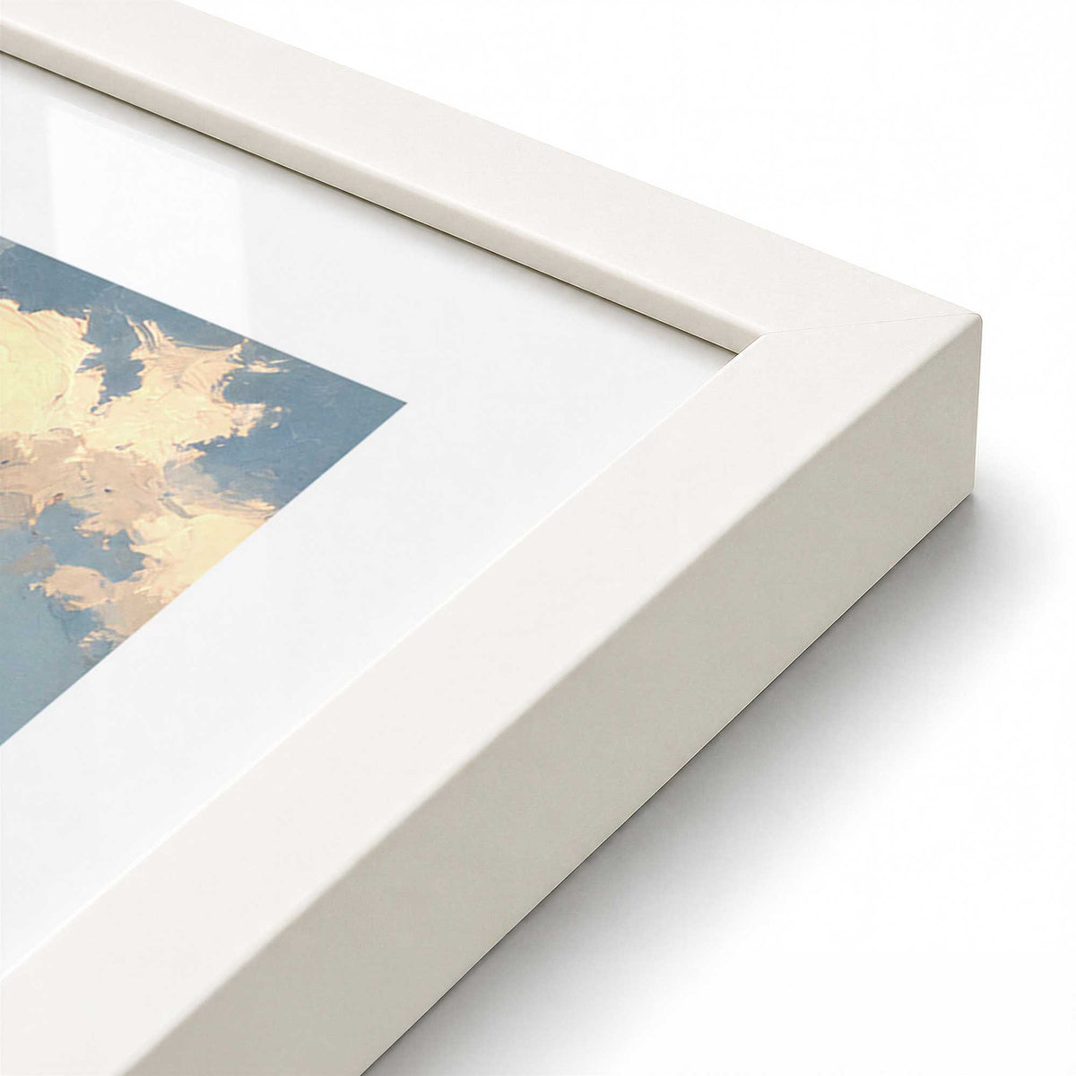 [Color:Opaque White], Picture of art in a Opaque White frame of the corner