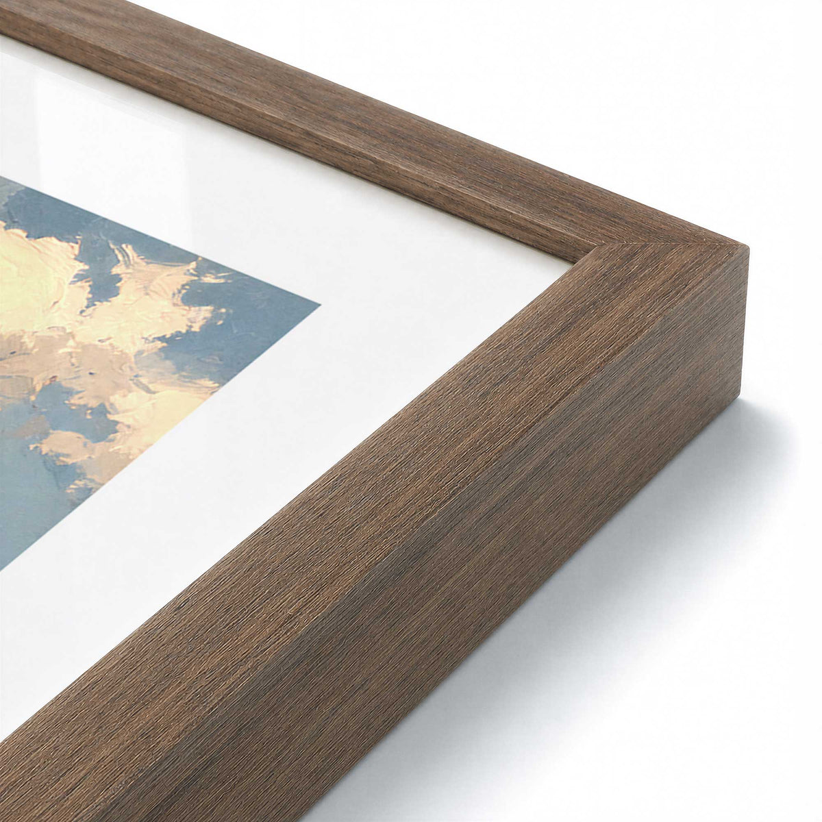 [Color:Walnut], Picture of art in a Walnut frame of the corner