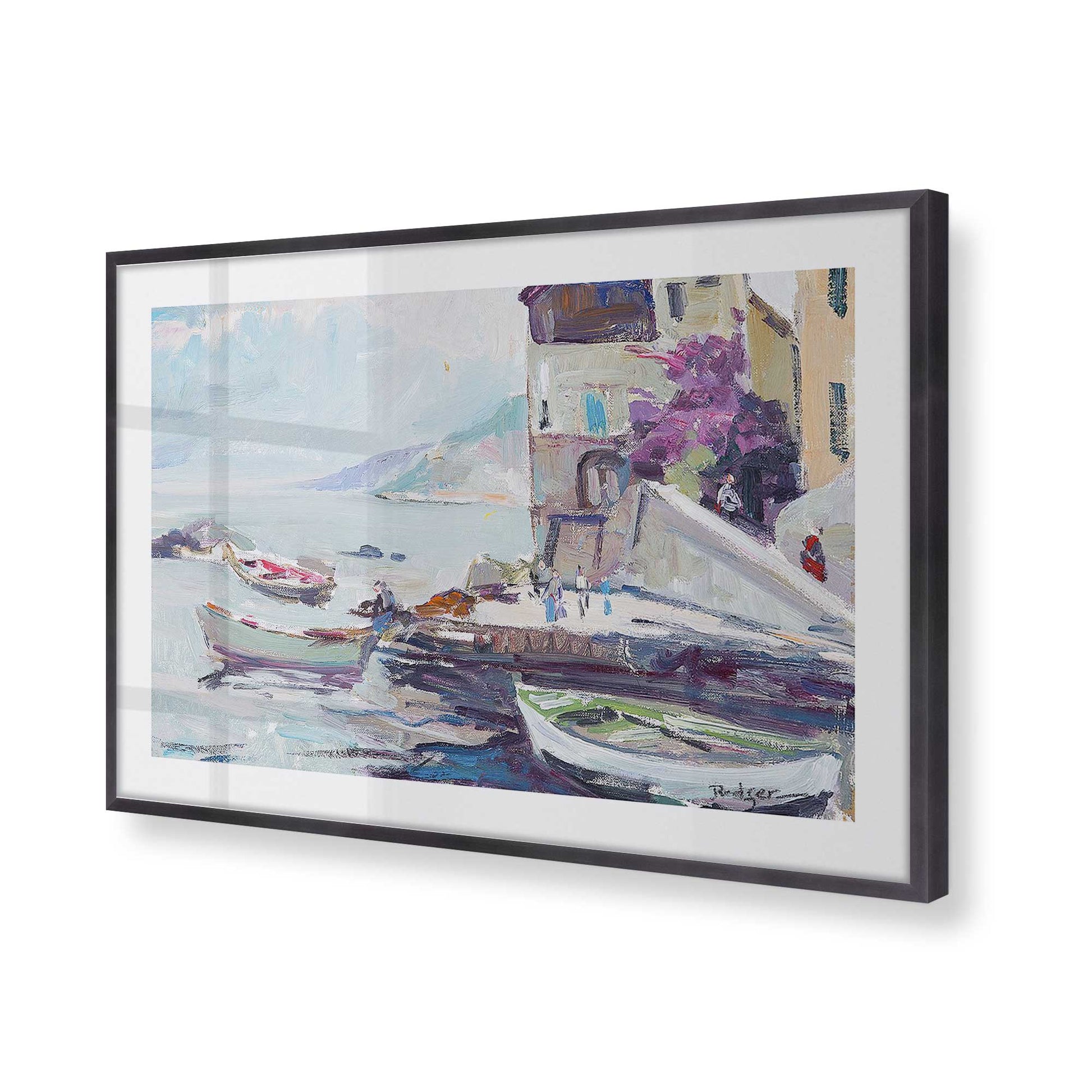 [Color:Weathered Zinc], Picture of art in a Weathered Zinc frame at an angle