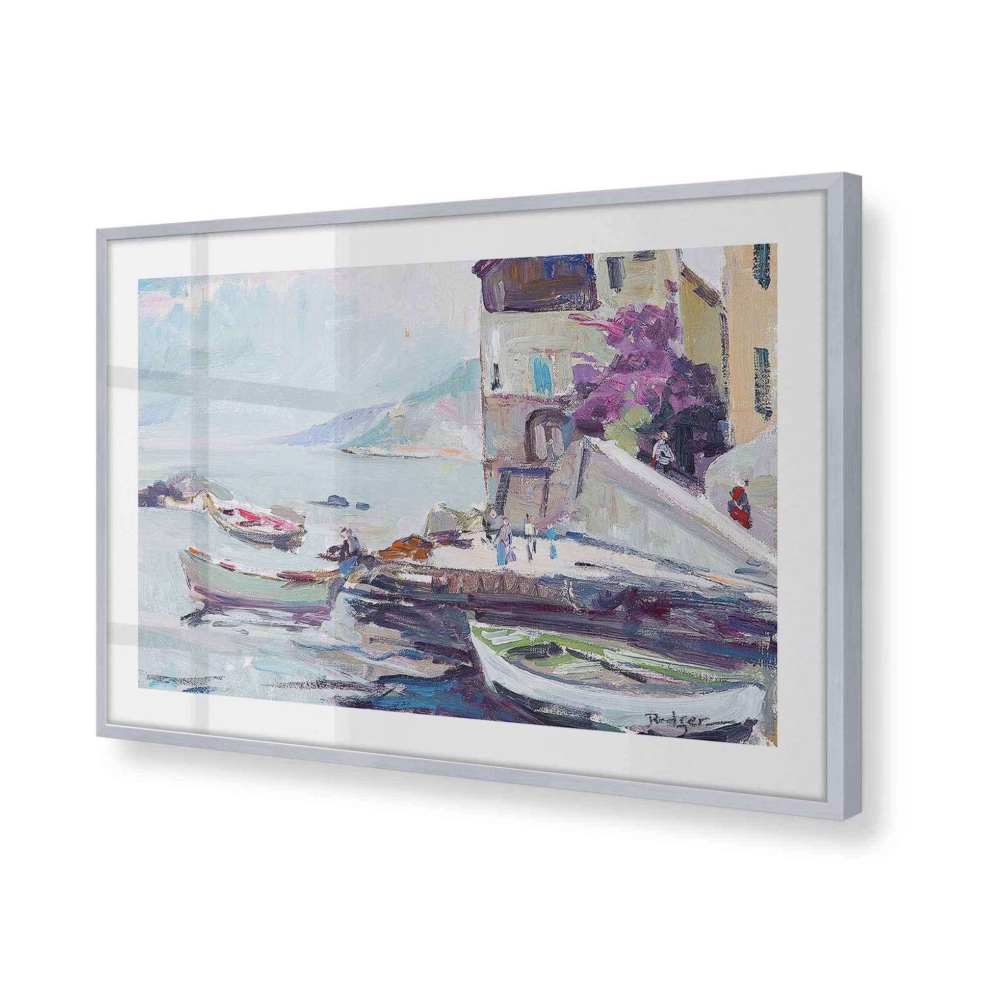 [Color:Polished Chrome], Picture of art in a Polished Chrome frame at an angle