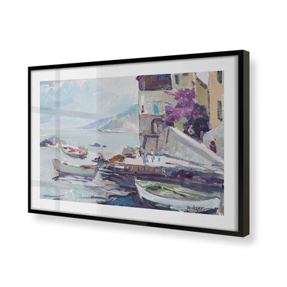 [Color:Satin Black], Picture of art in a Satin Black frame at an angle
