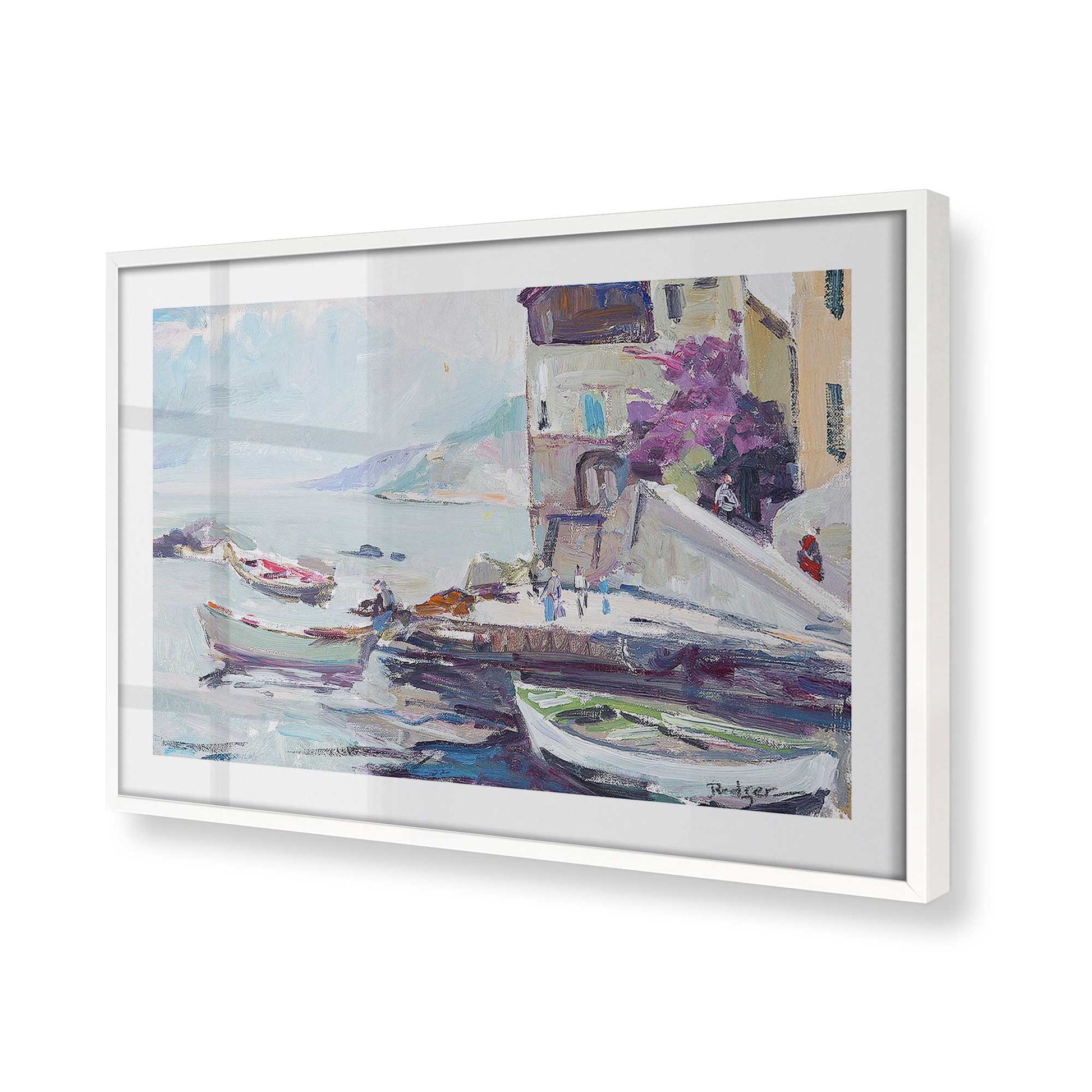[Color:Opaque White], Picture of art in a Opaque White frame at an angle