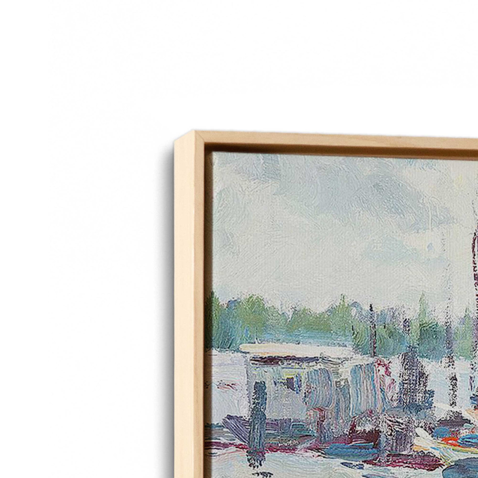 [Color:American Maple], Picture of art in a American Maple frame at an angle