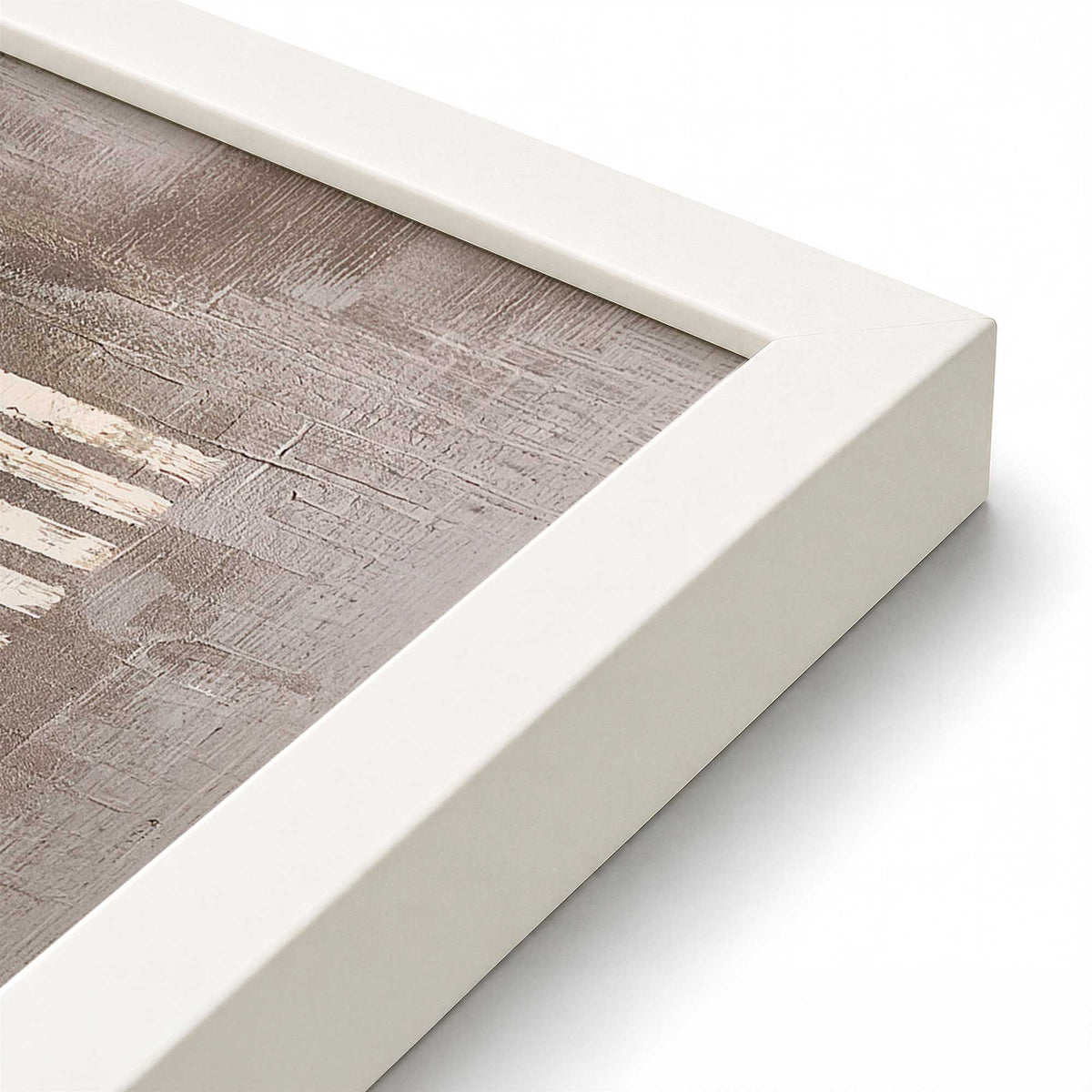 [Color:Opaque White], Picture of art in a Opaque White frame at an angle