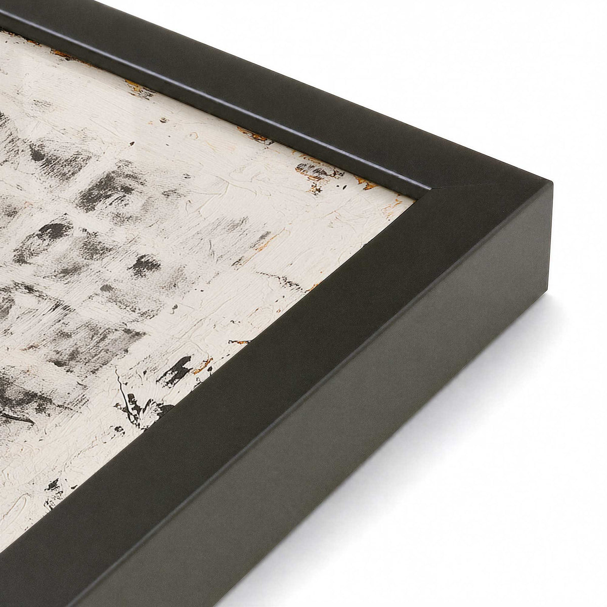 [Color:Satin Black], Picture of art in a Satin Black frame at an angle