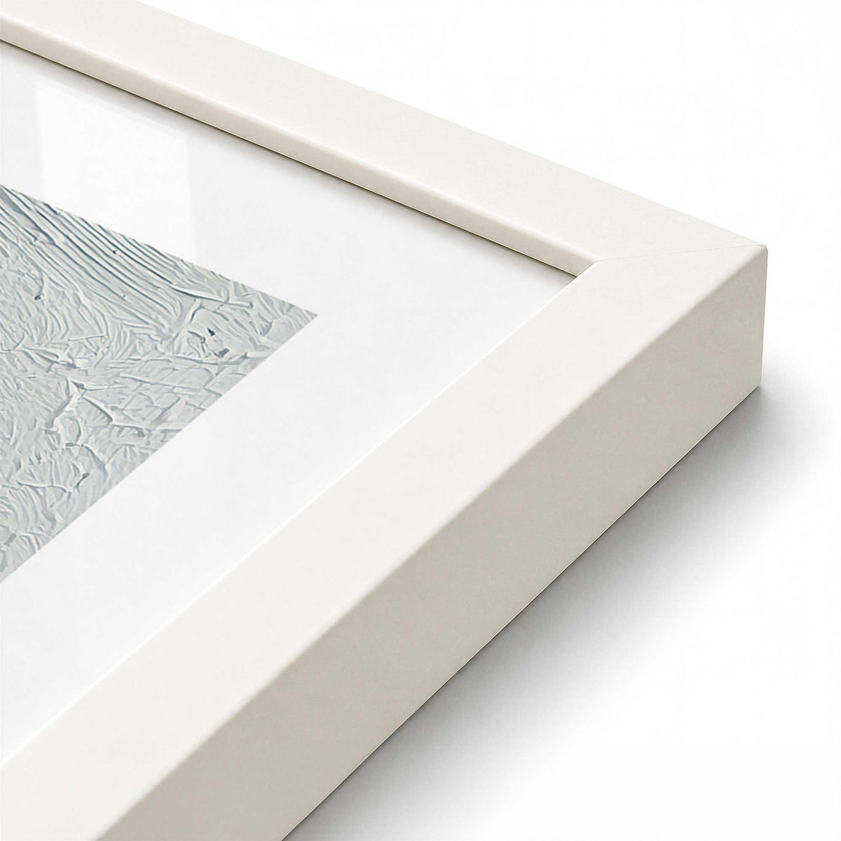 [Color:Opaque White], Picture of art in a Opaque White frame at an angle