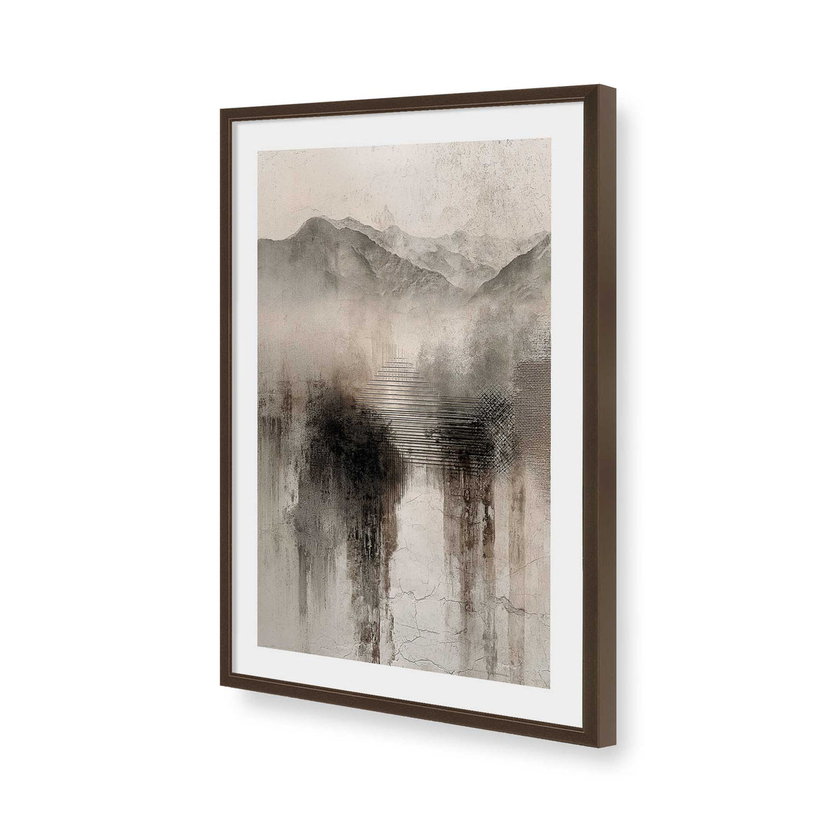 [Color:Brown], Picture of art in a Brown frame of the corner