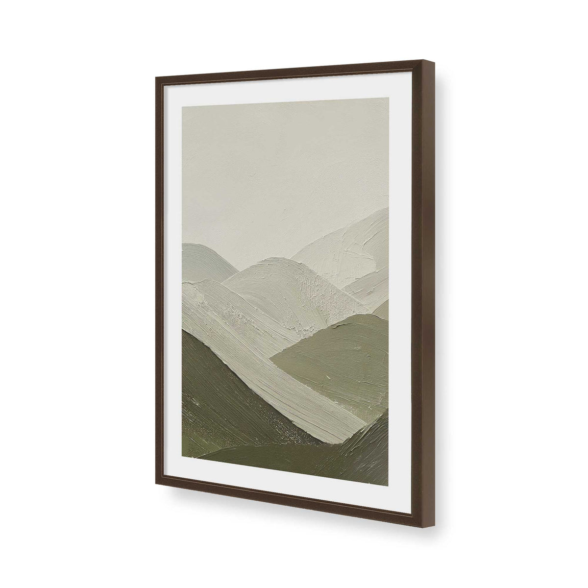 [Color:Brown], Picture of art in a Brown frame of the corner