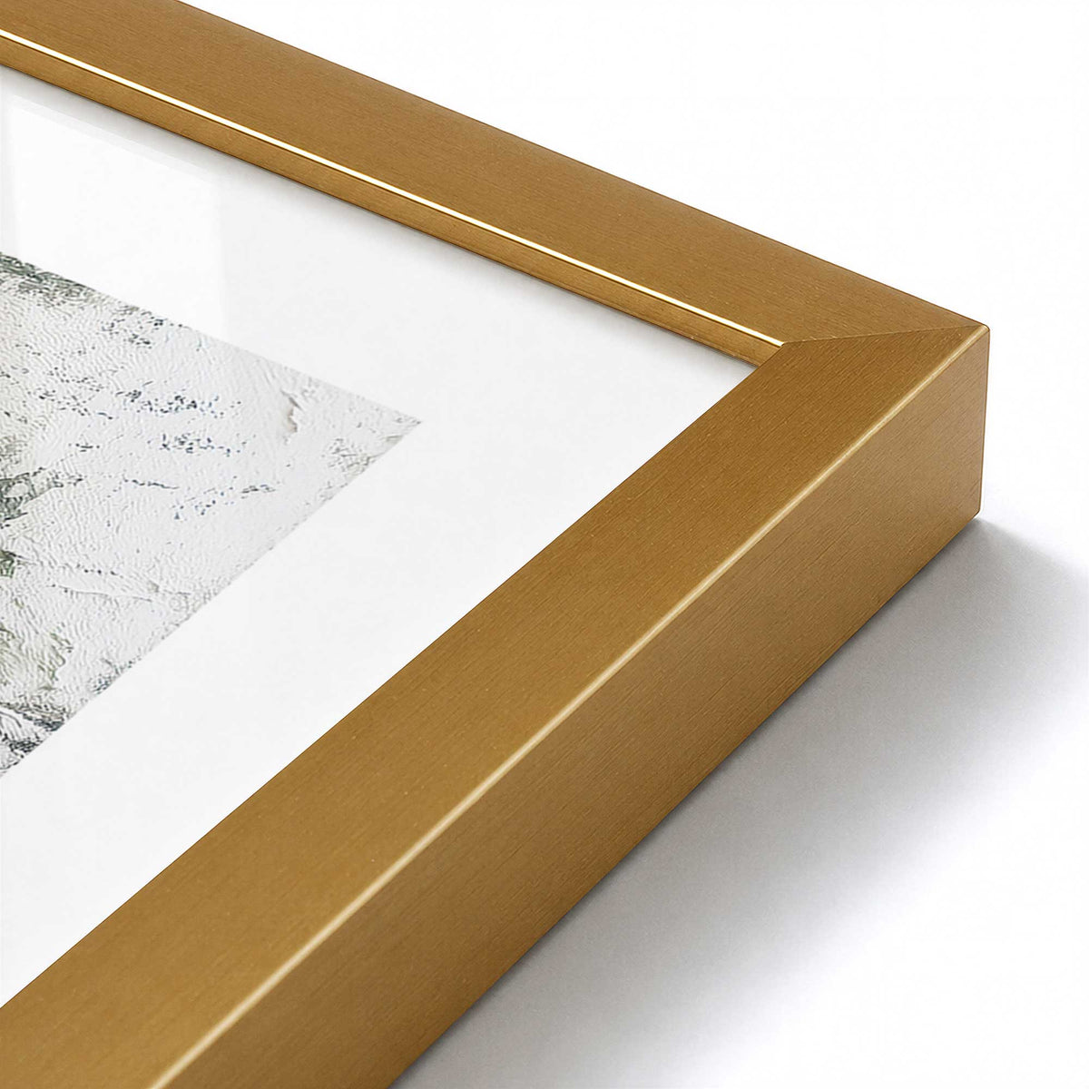 [Color:Polished Gold], Picture of art in a Polished Gold frame at an angle