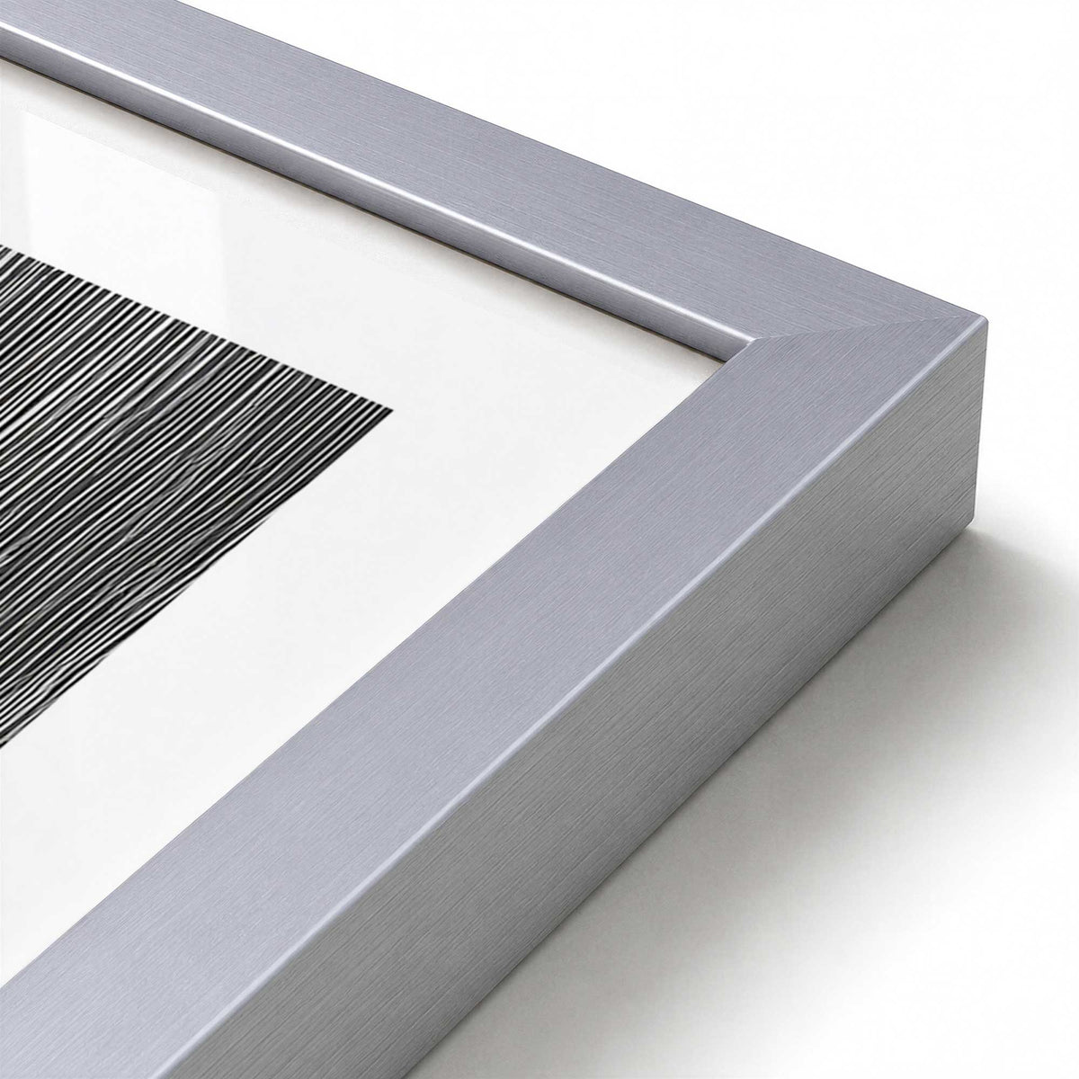 [Color:Polished Chrome], Picture of art in a Polished Chrome frame of the corner
