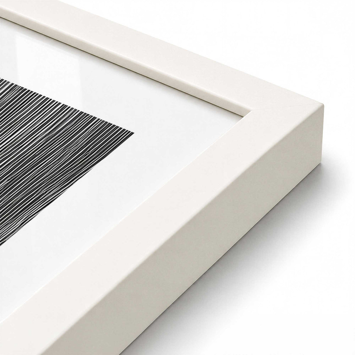 [Color:Opaque White], Picture of art in a Opaque White frame of the corner
