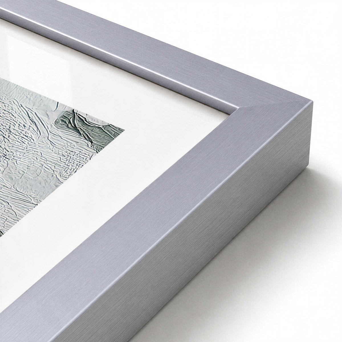 [Color:Polished Chrome], Picture of art in a Polished Chrome frame of the corner