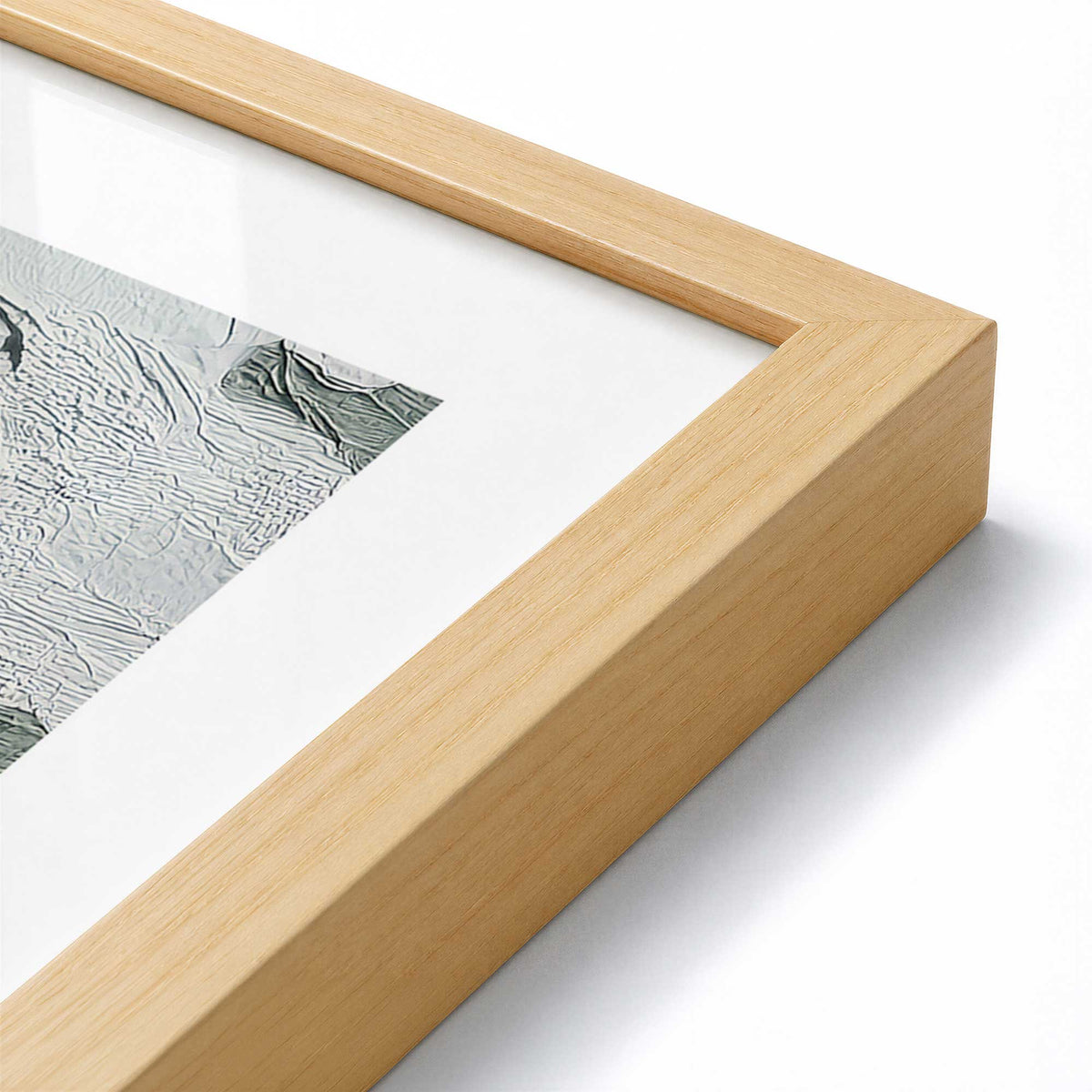 [Color:American Maple], Picture of art in a American Maple frame of the corner