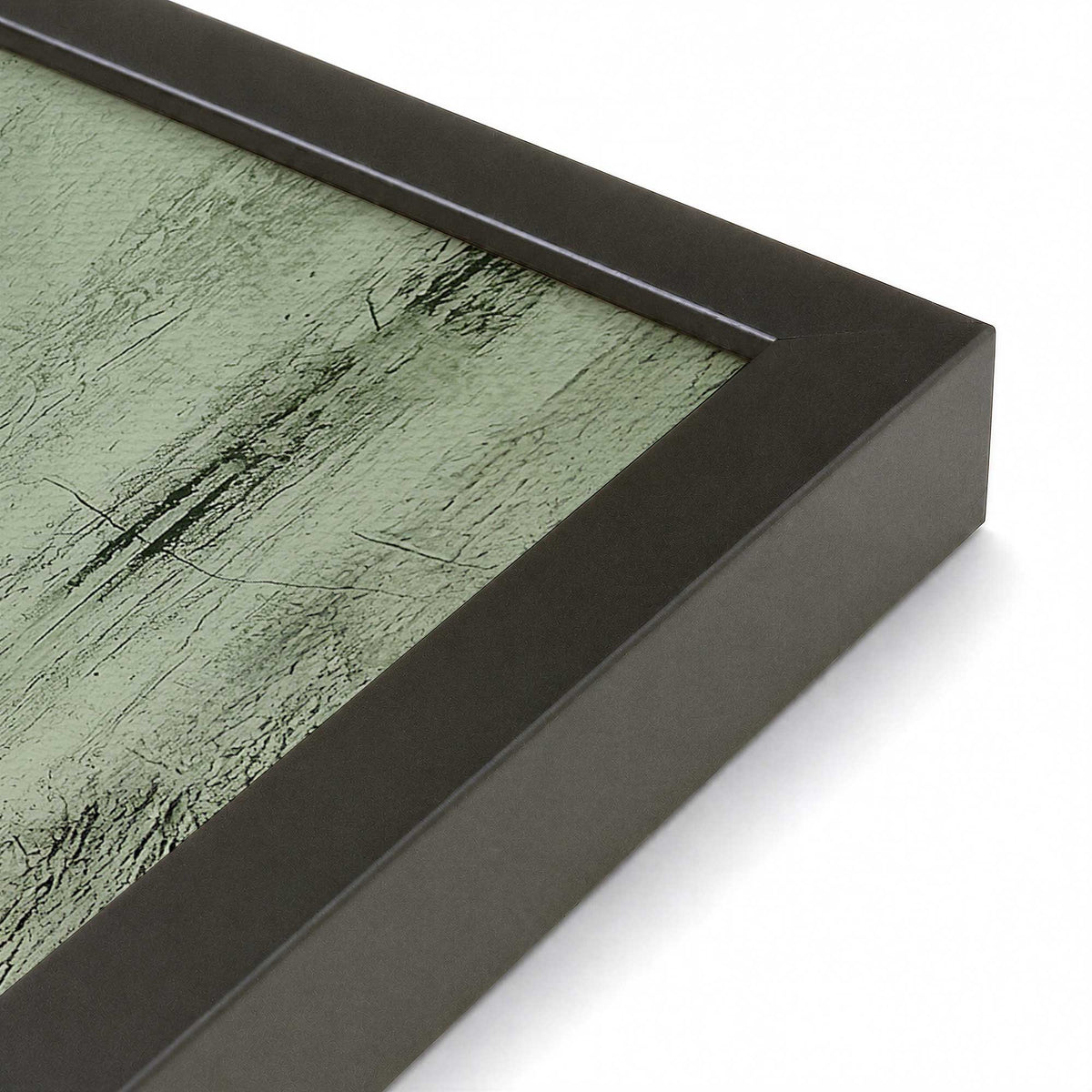 [Color:Satin Black], Picture of art in a Satin Black frame of the corner