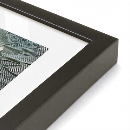 [Color:Satin Black], Picture of art in a Satin Black frame of the corner