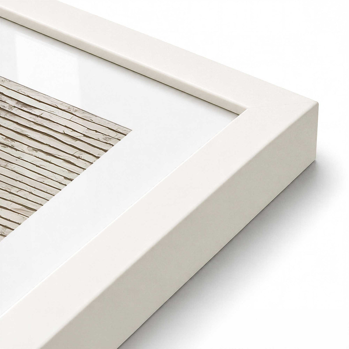 [Color:Opaque White], Picture of art in an Opaque White frame of the corner