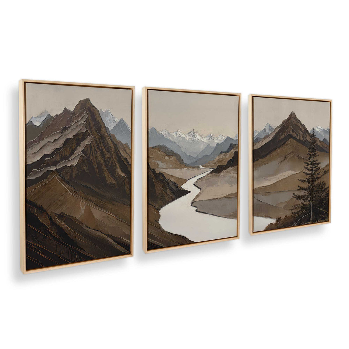 [Color:American Maple], Picture of art in an American Maple frame at an angle