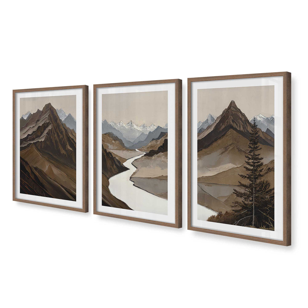 [Color:Walnut], Picture of art in a Walnut frame at an angle