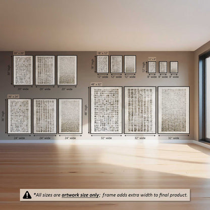 Faded Index, Set of 3 Prints on Canvas