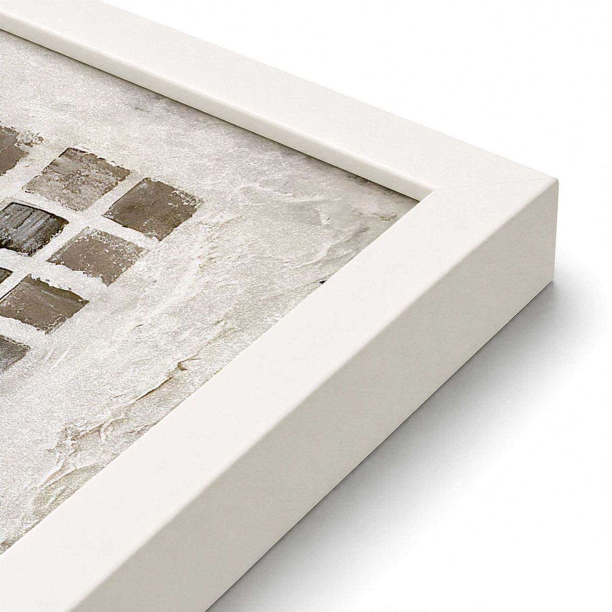 [Color:Opaque White], Picture of art in an Opaque White frame of the corner