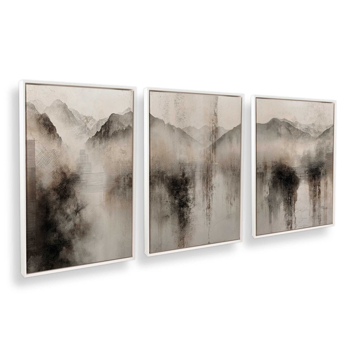 [Color:Opaque White], Picture of art in a White frame at an angle
