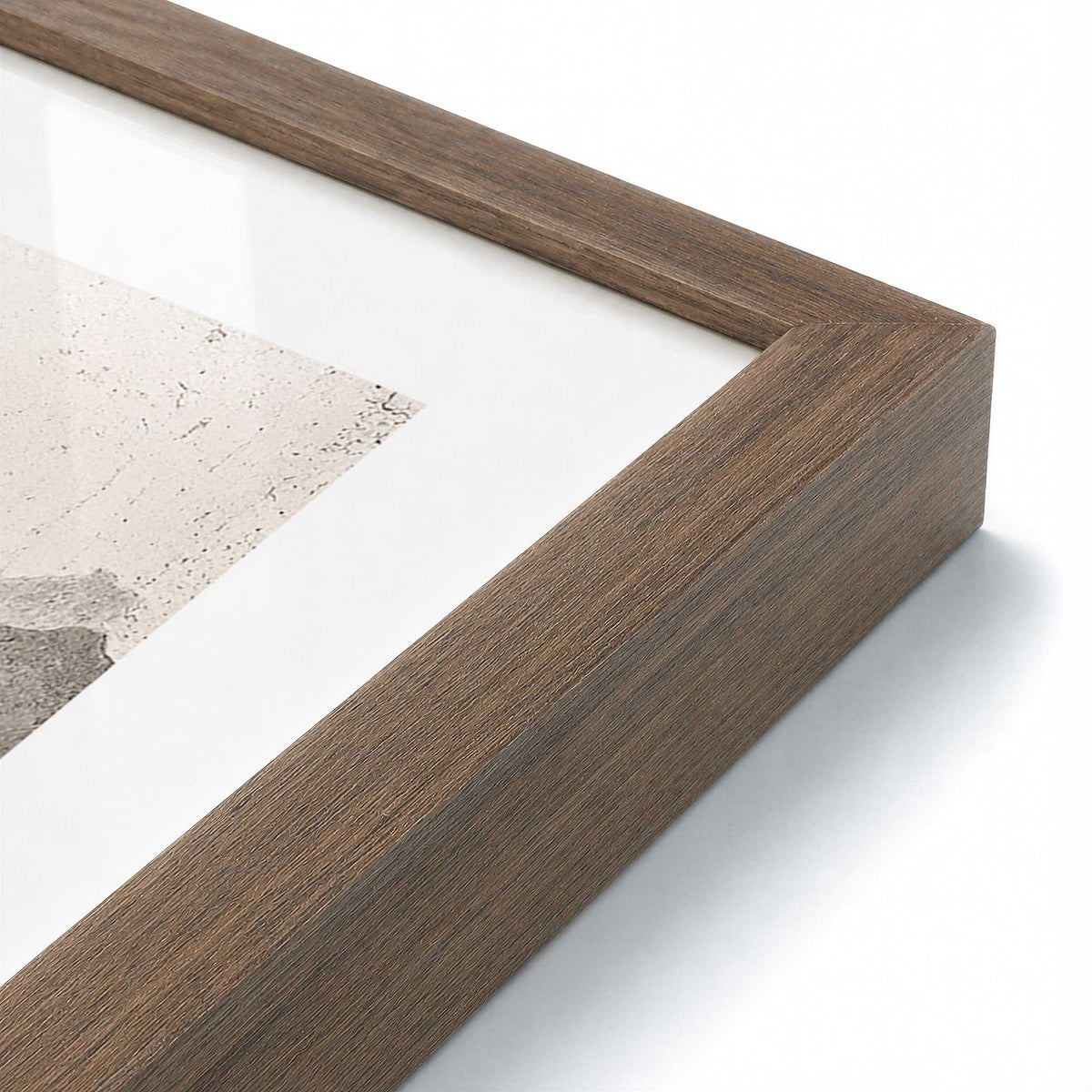 [Color:Walnut], Picture of art in a Walnut frame of the corner