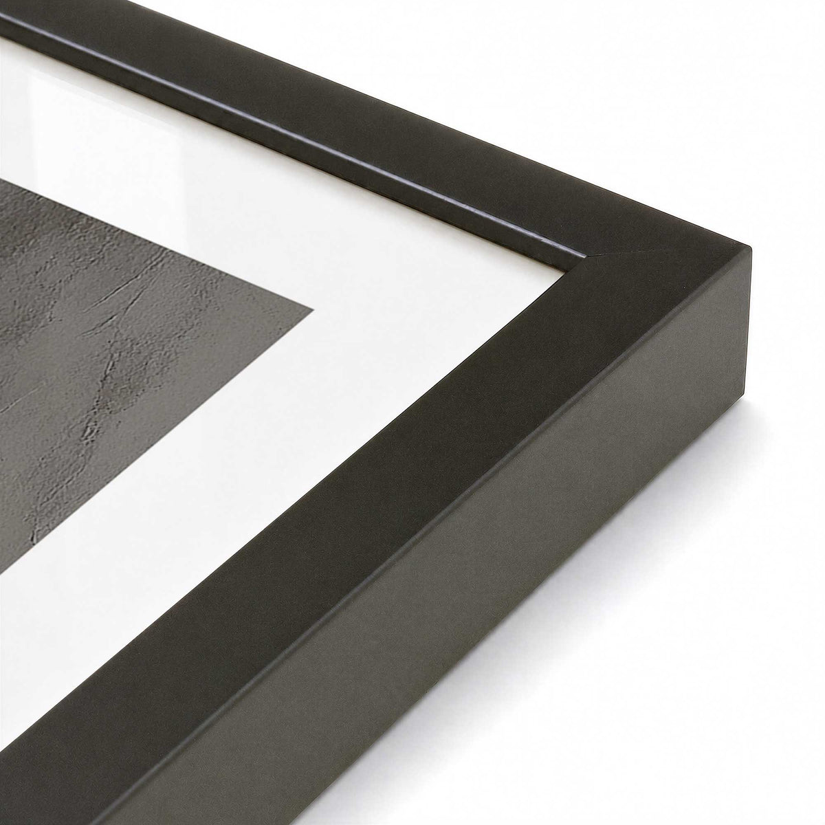 [Color:Satin Black], Picture of art in a Satin Black frame of the corner