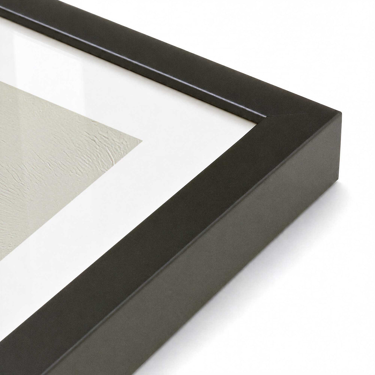 [Color:Satin Black], Picture of art in a Satin Black frame of the corner