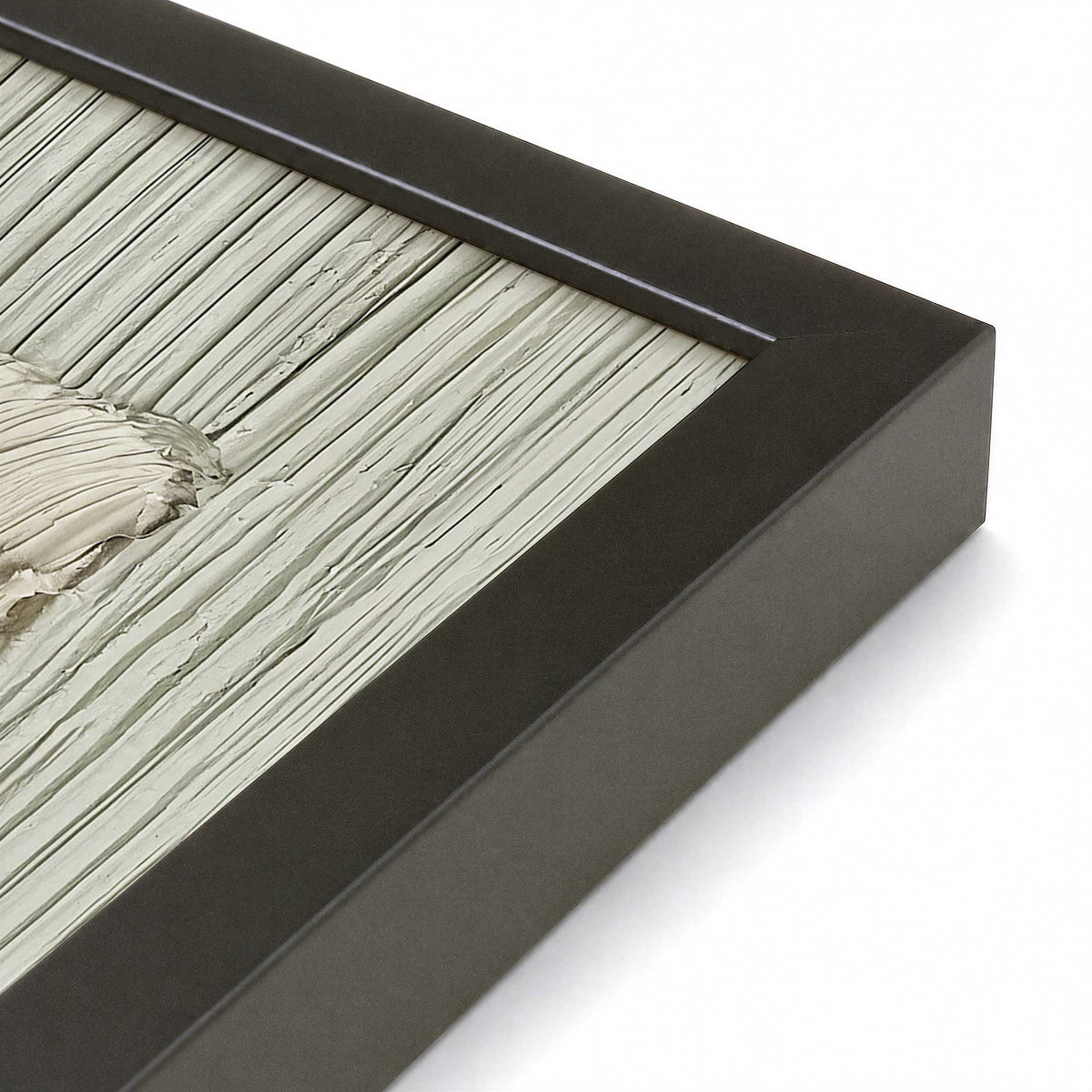 [Color:Satin Black], Picture of art in a Satin Black frame of the corner
