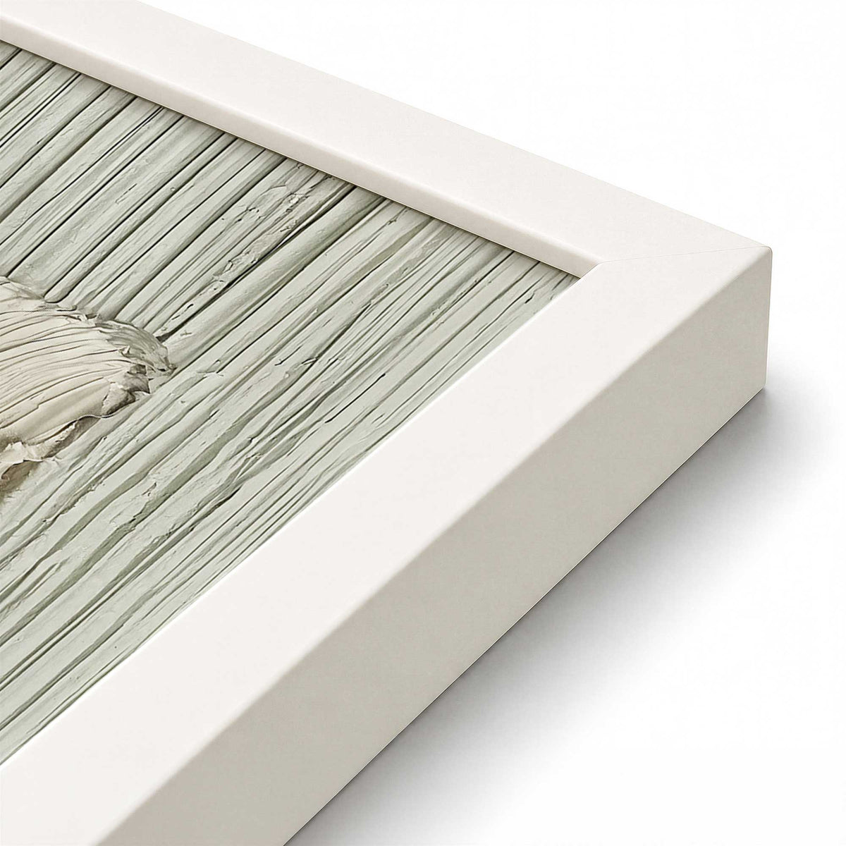 [Color:Opaque White], Picture of art in a Opaque White frame of the corner