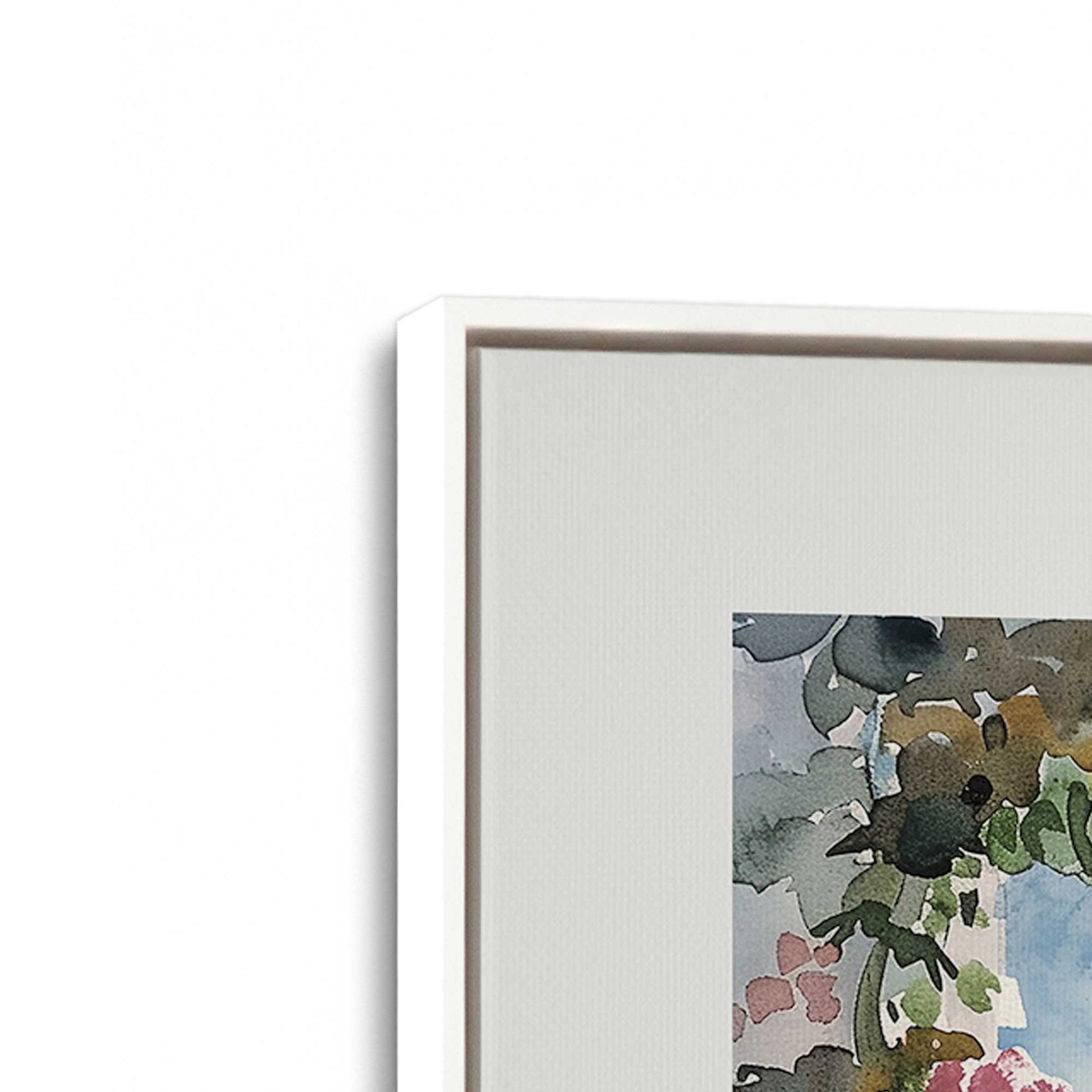 [Color:Opaque White], Picture of art in a White frame at an angle