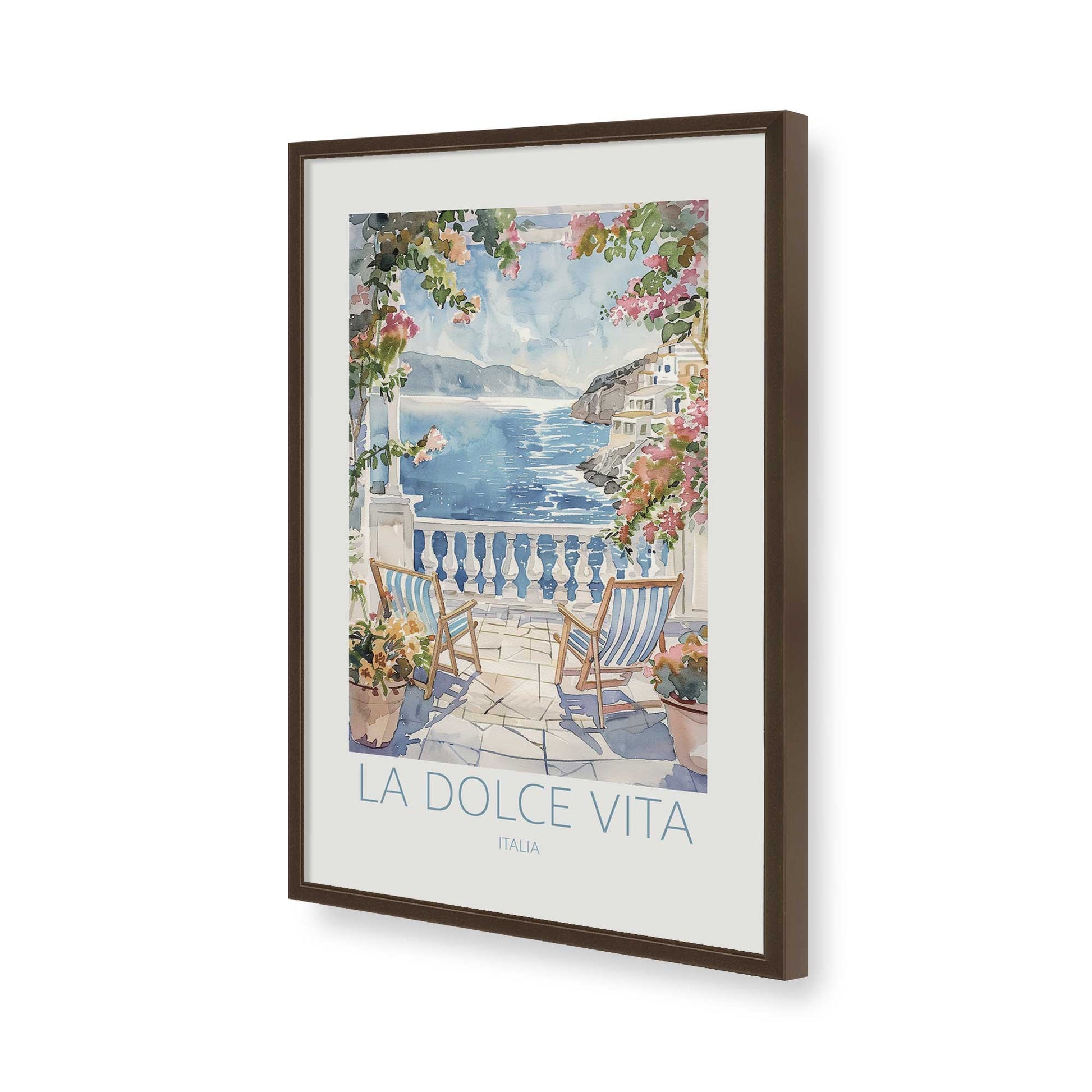 [Color:Brown], Picture of art in a Brown frame of the corner