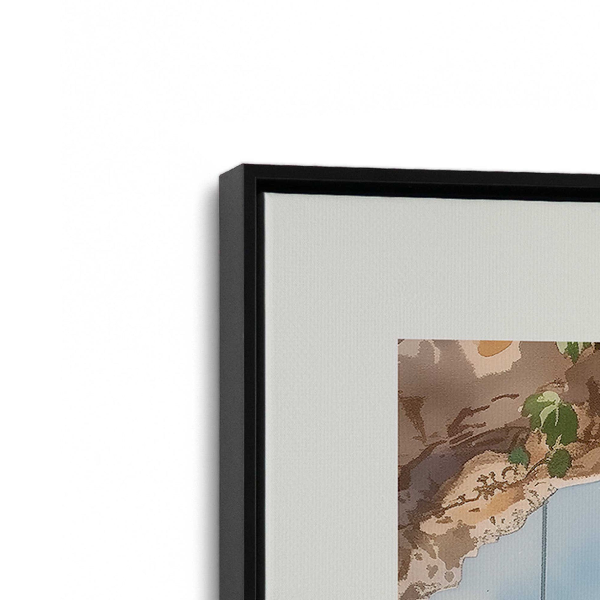 [Color:Satin Black], Picture of art in a Satin Black frame at an angle