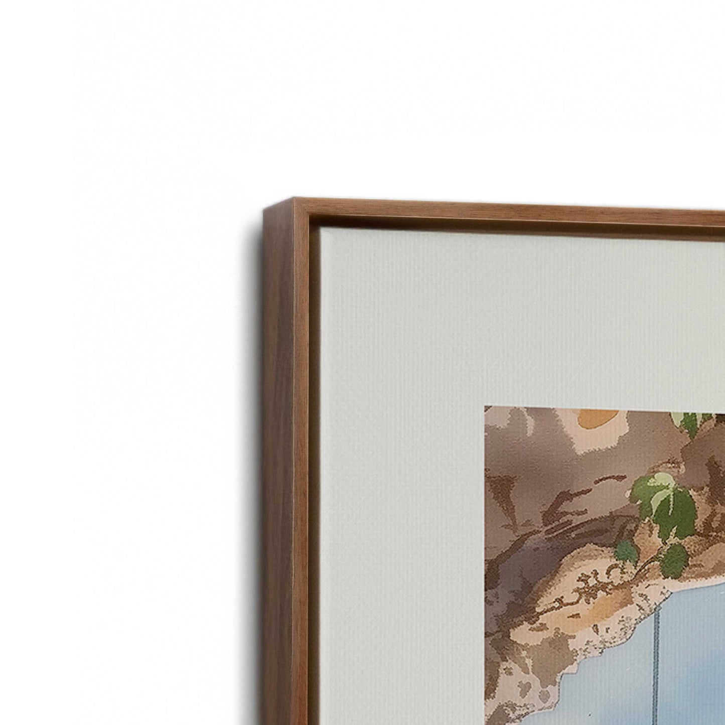 [Color:Walnut], Picture of art in a Walnut frame at an angle