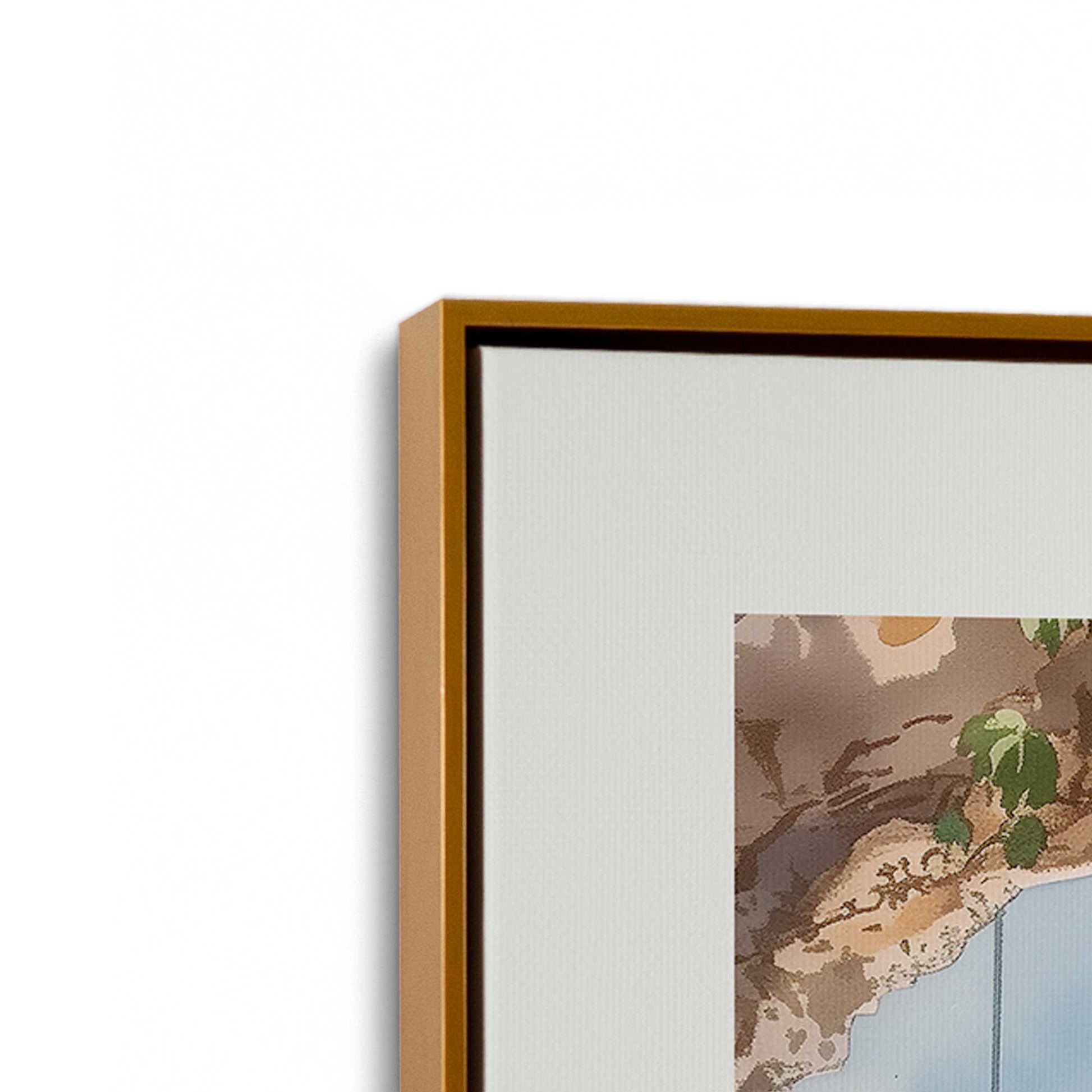 [Color:Polished Gold], Picture of art in a Polished Gold frame at an angle